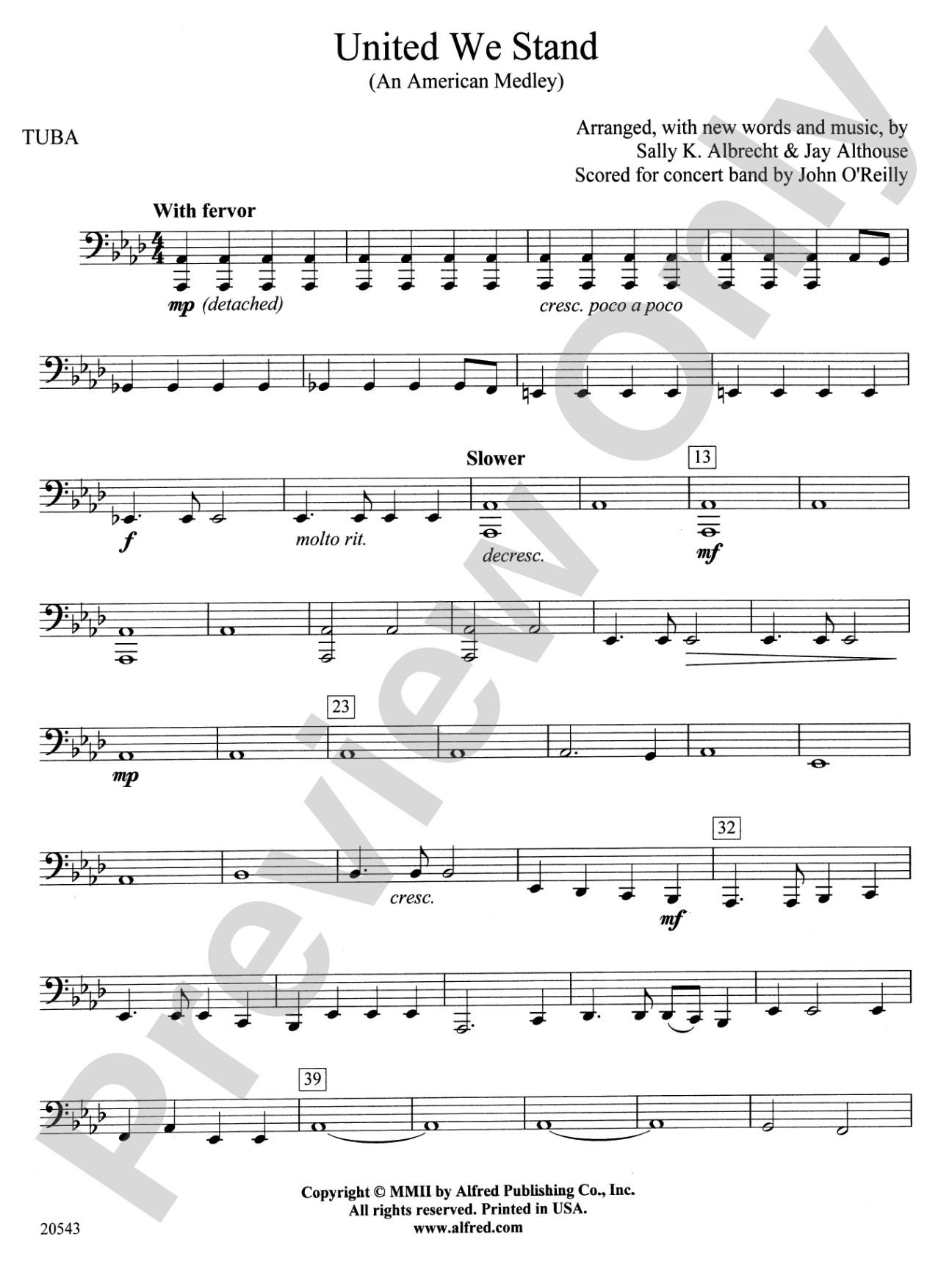 United We Stand (An American Medley): Tuba