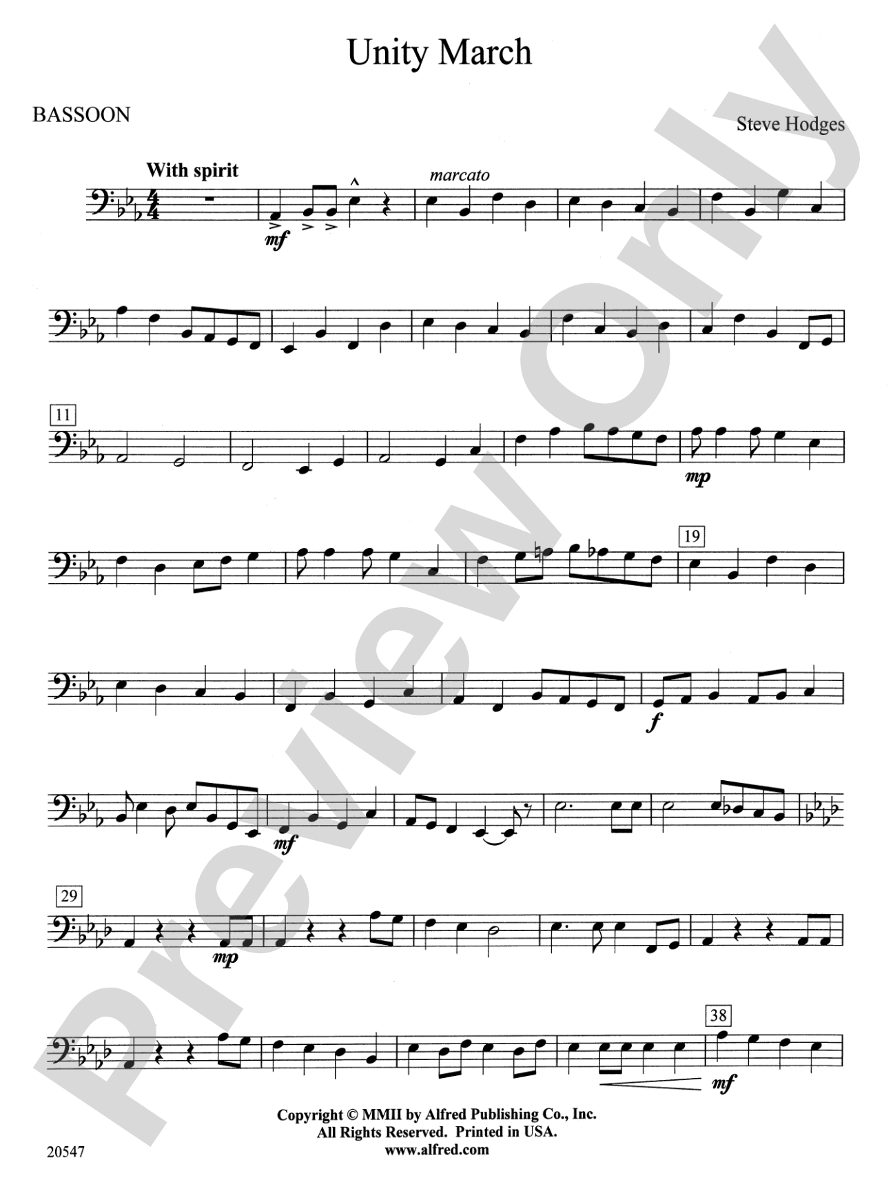 Unity March: Bassoon