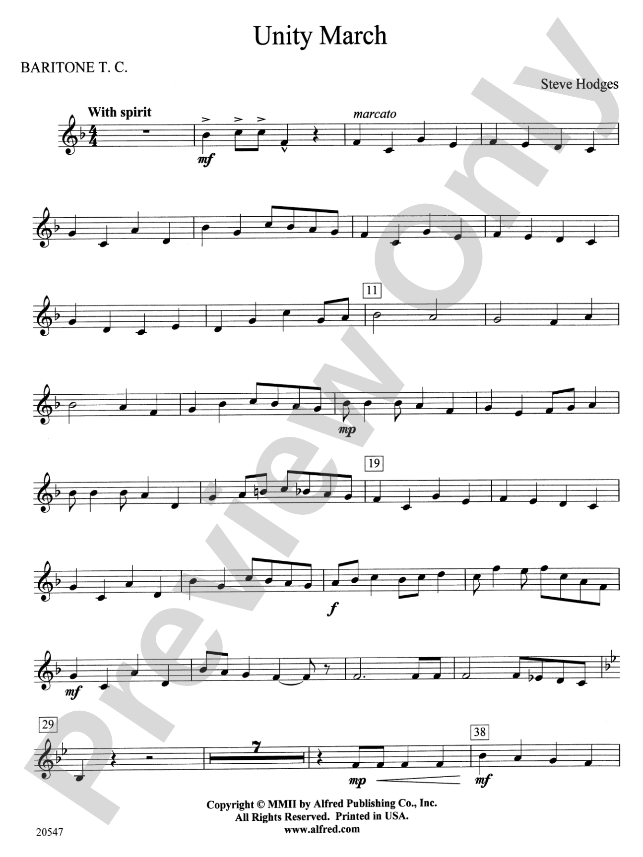 Unity March: Baritone T.C.