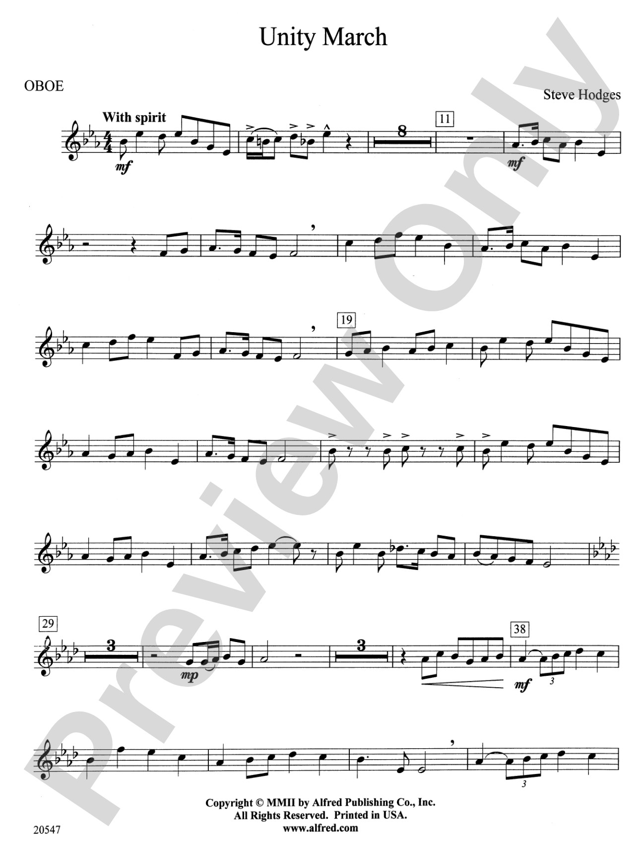 Unity March: Oboe