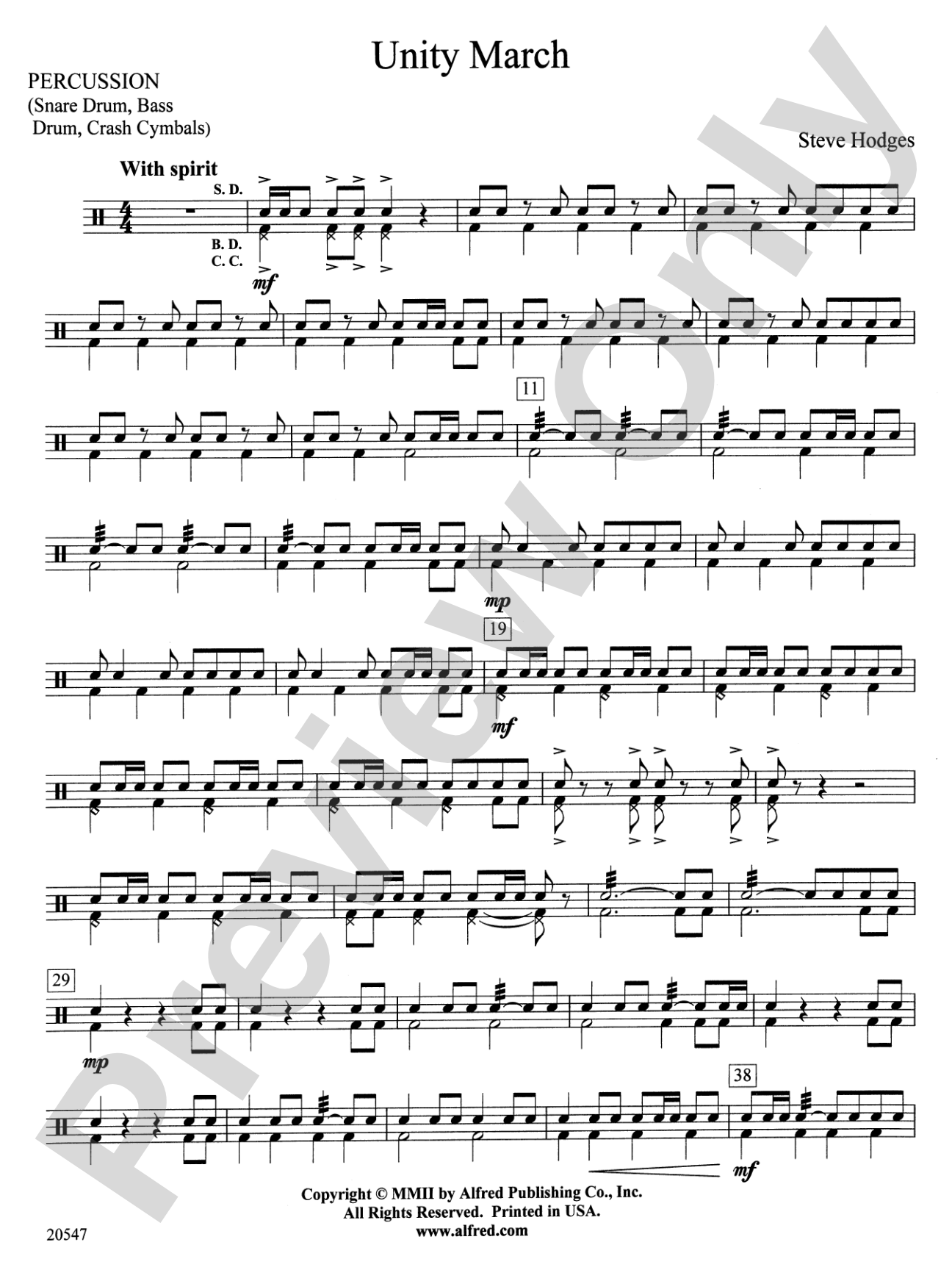Unity March: 1st Percussion