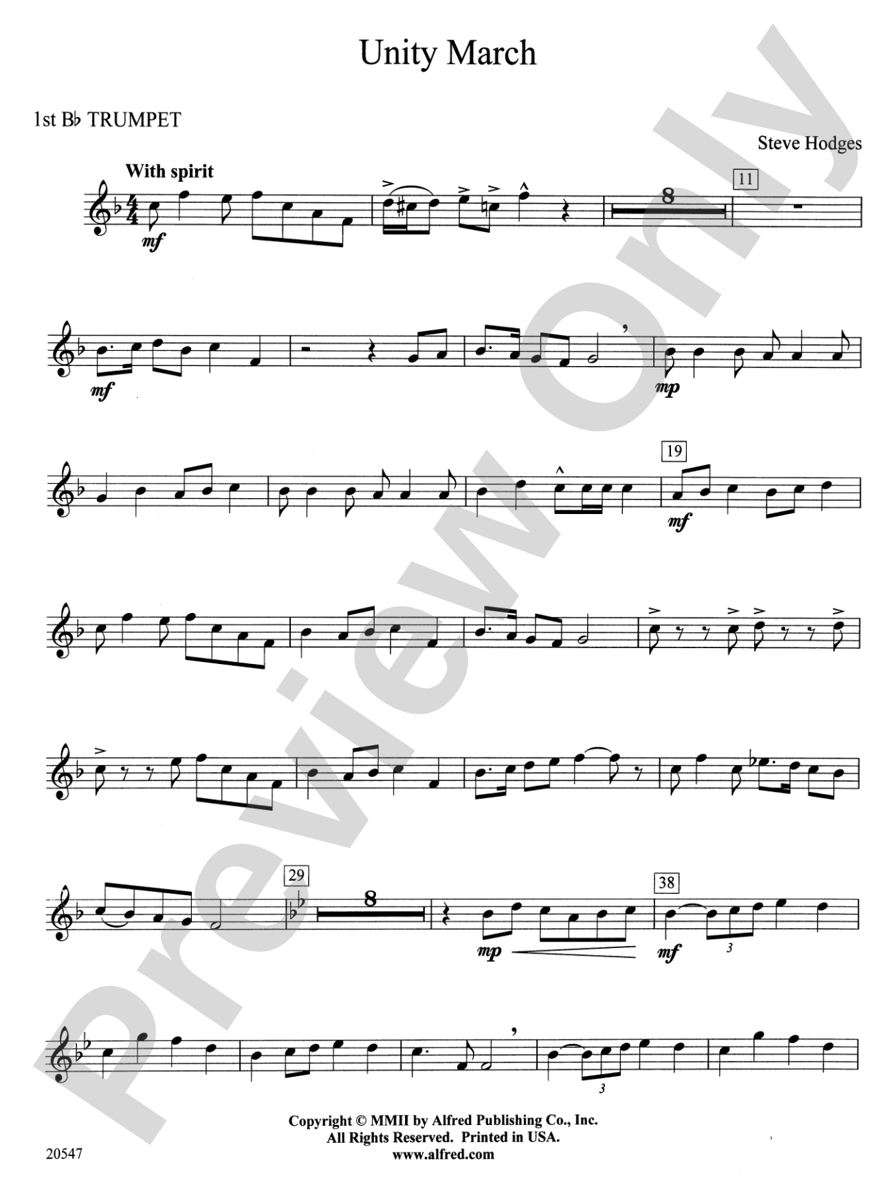 Unity March: 1st B-flat Trumpet