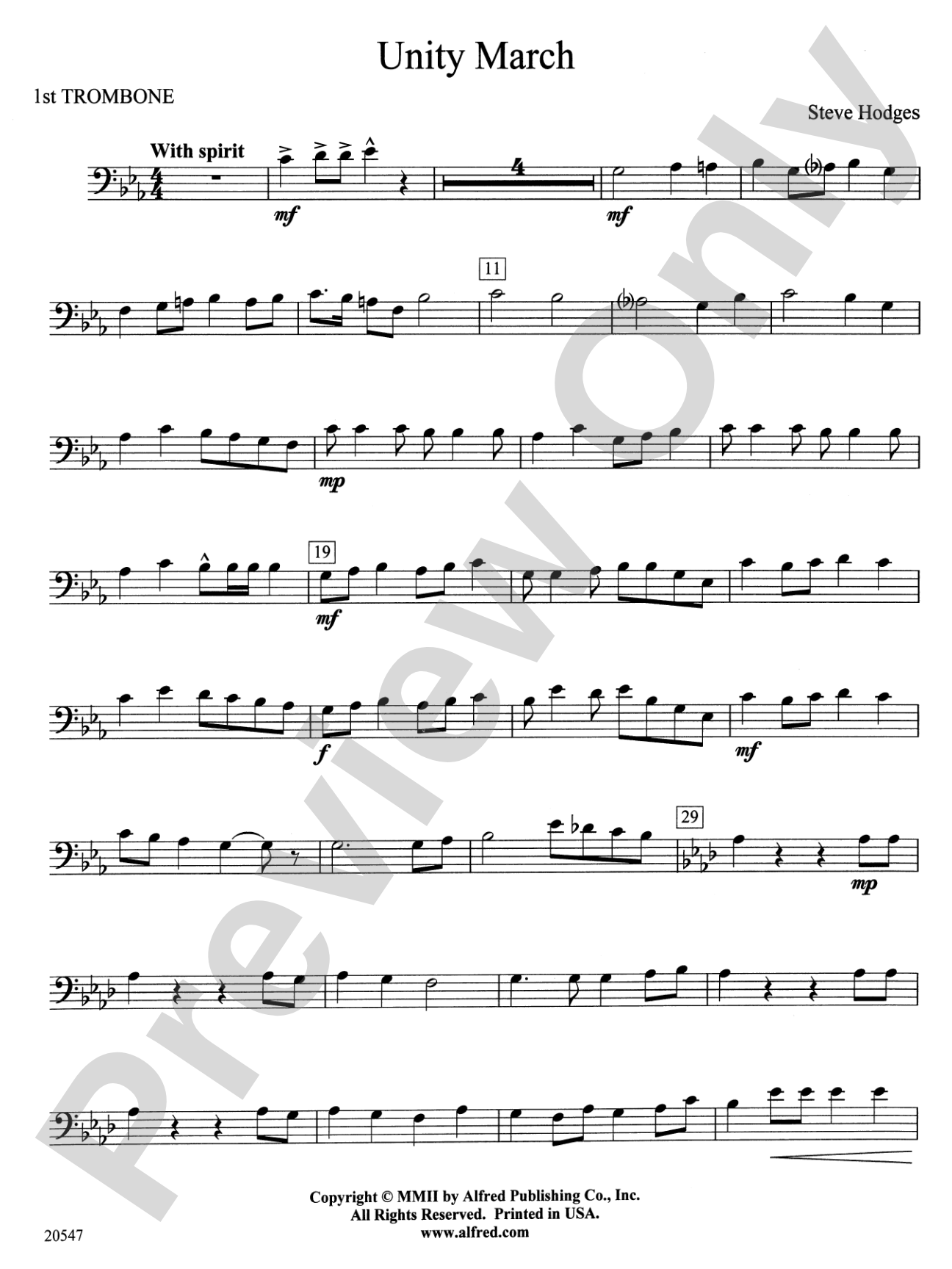 Unity March: 1st Trombone