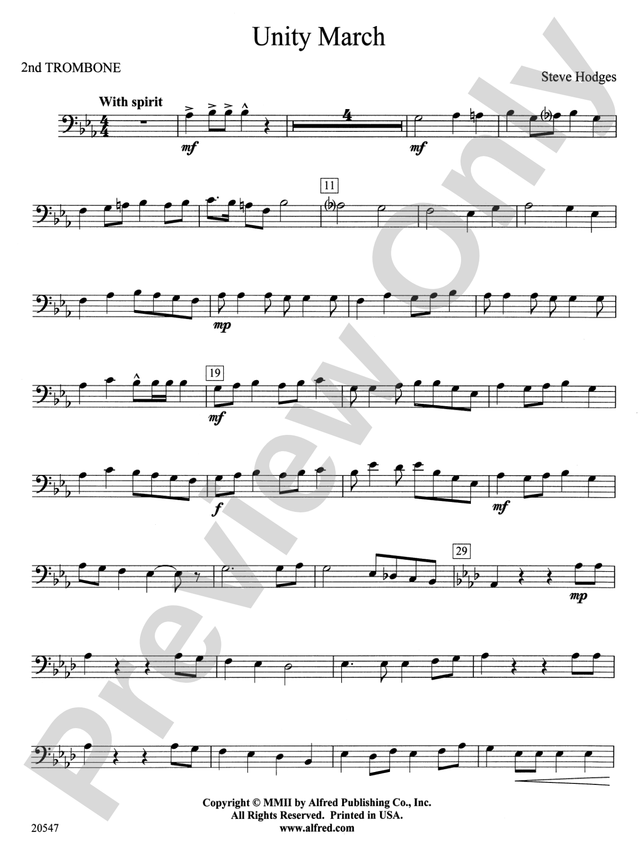 Unity March: 2nd Trombone