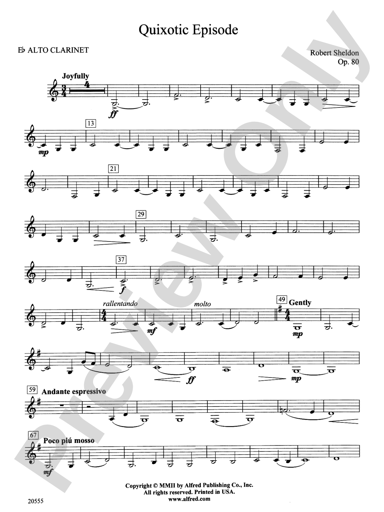 Quixotic Episode: E-flat Alto Clarinet
