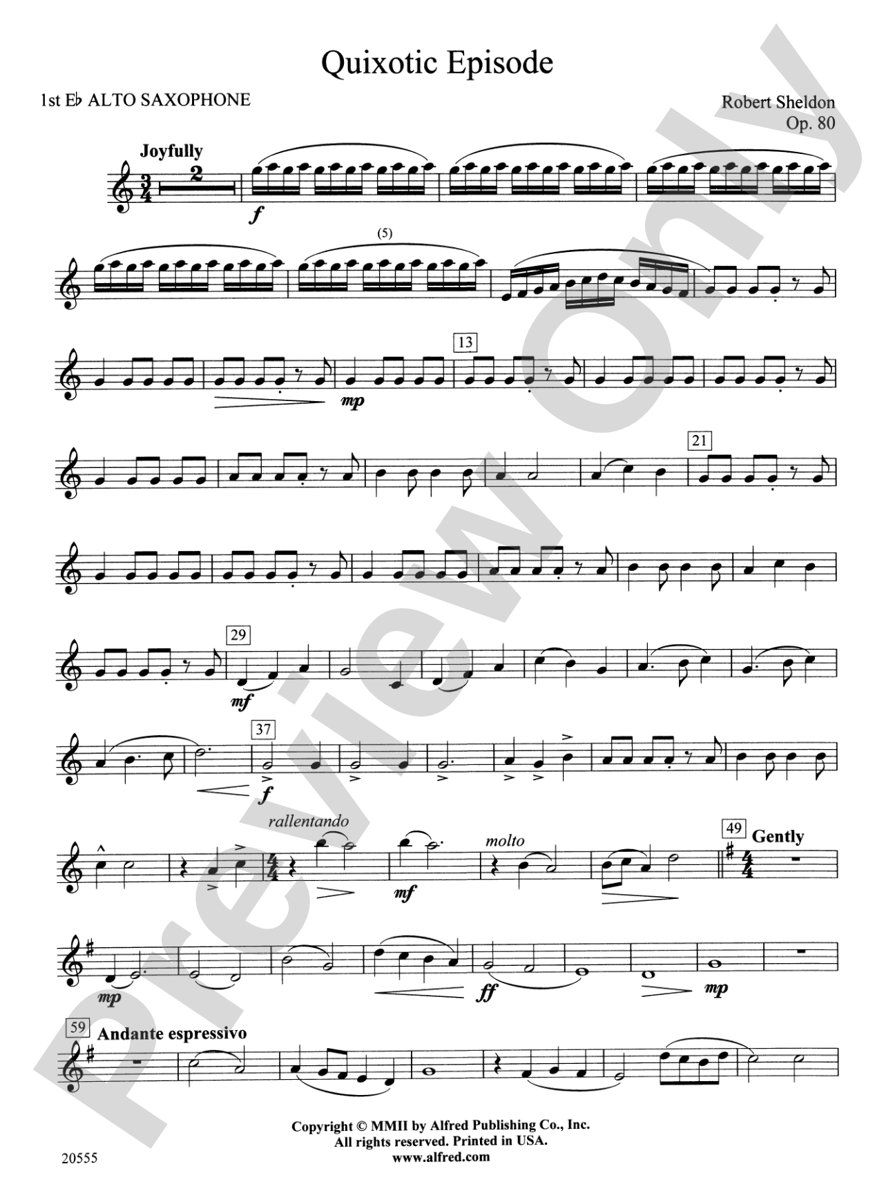 Quixotic Episode: E-flat Alto Saxophone