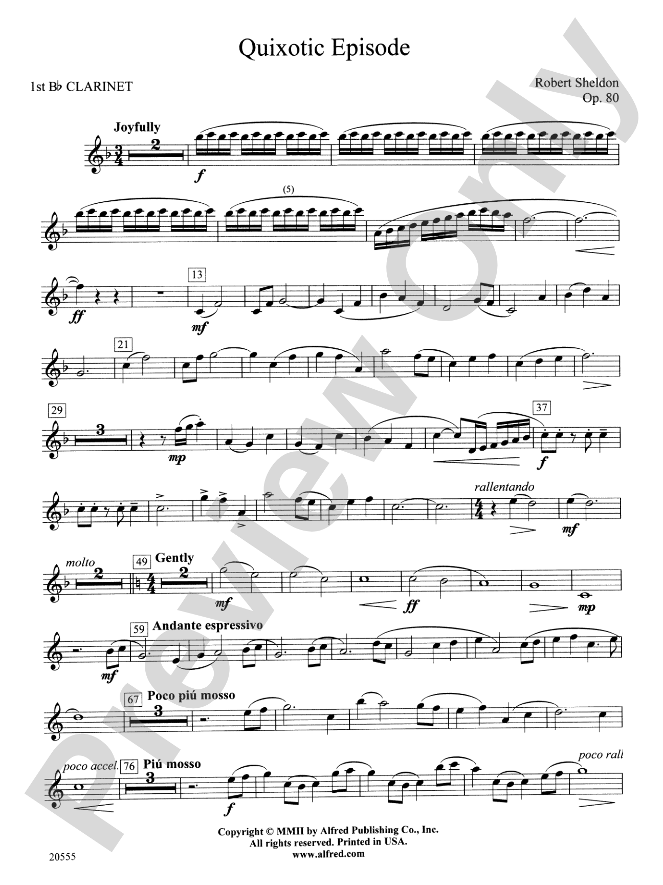 Quixotic Episode: 1st B-flat Clarinet