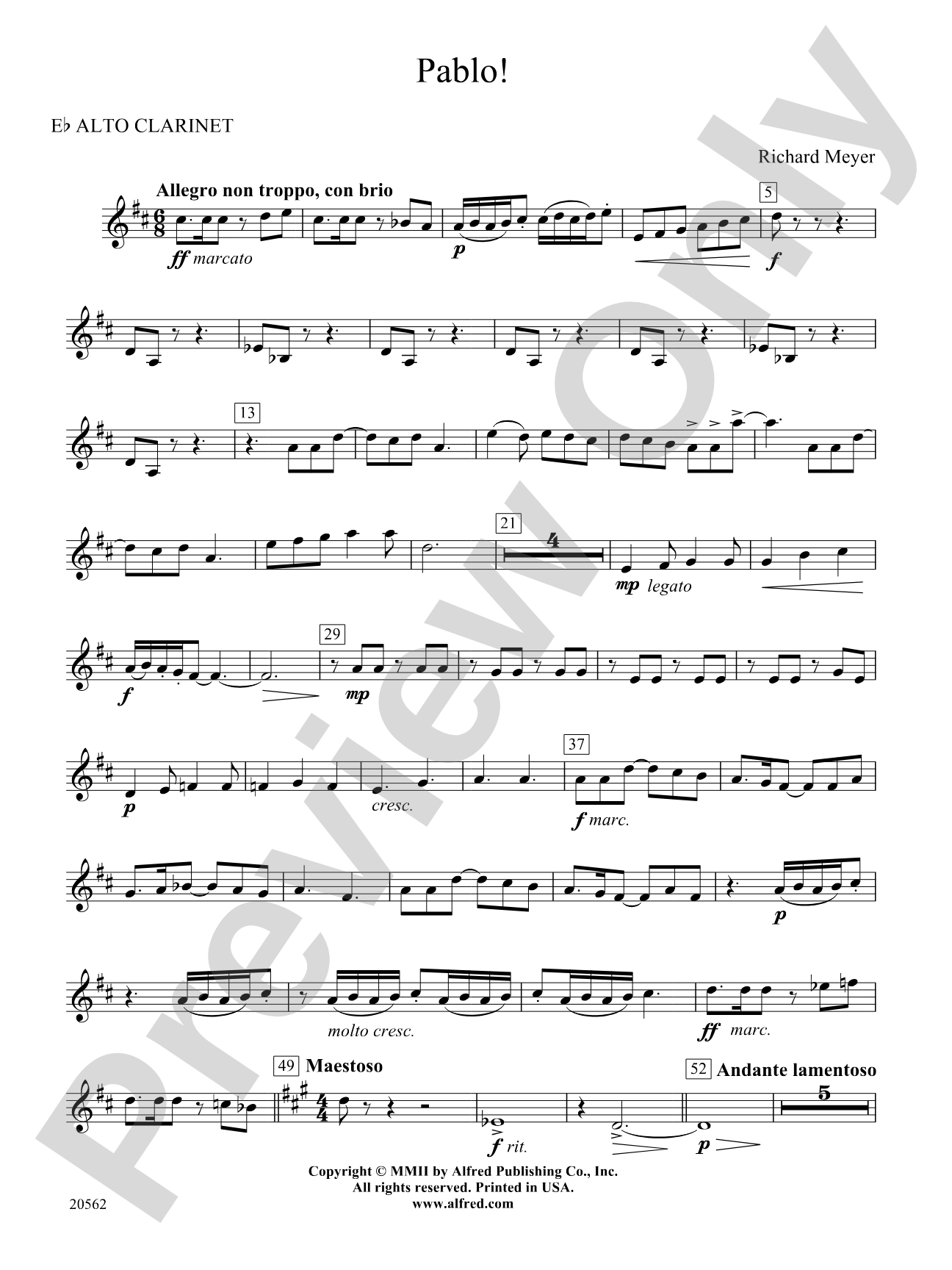 Pablo!: E-flat Alto Clarinet