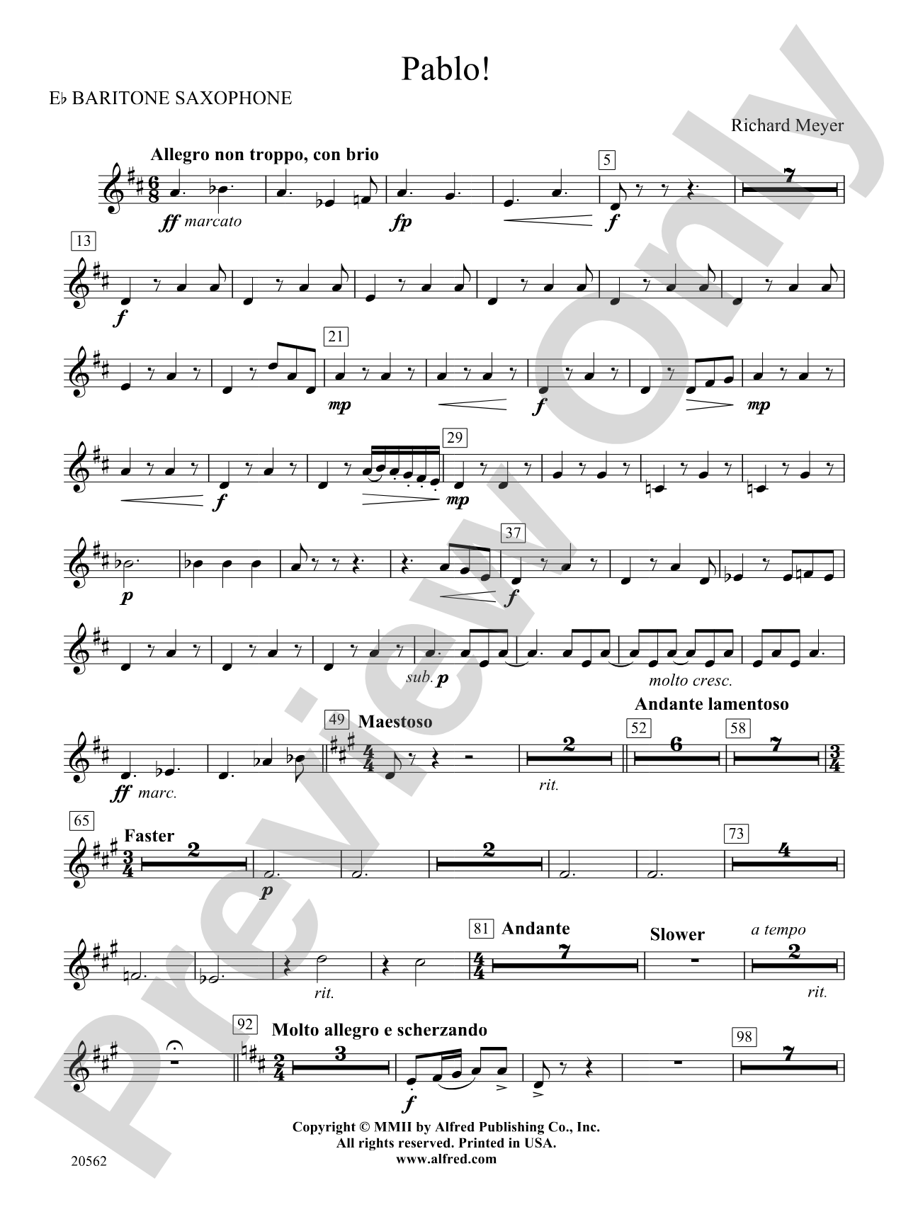 Pablo!: E-flat Baritone Saxophone