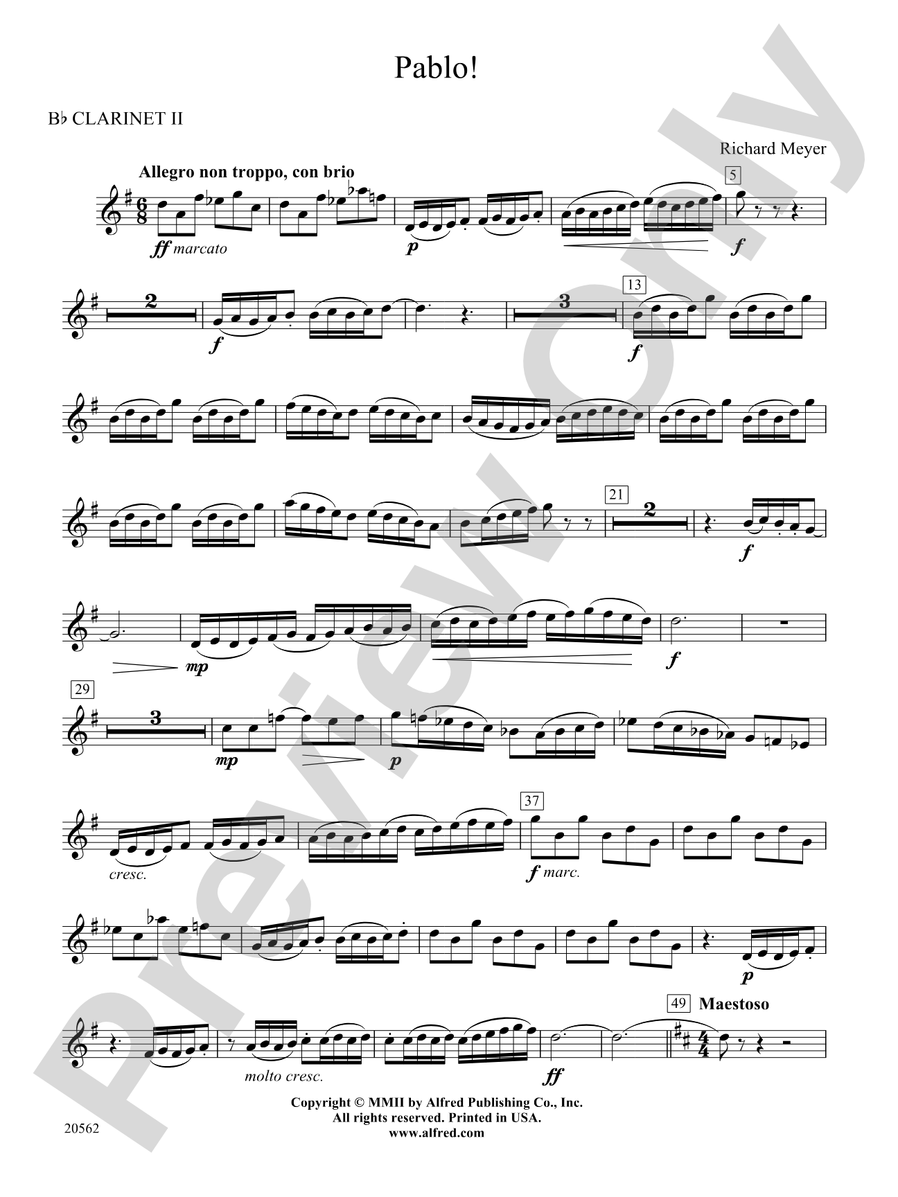 Pablo!: 2nd B-flat Clarinet