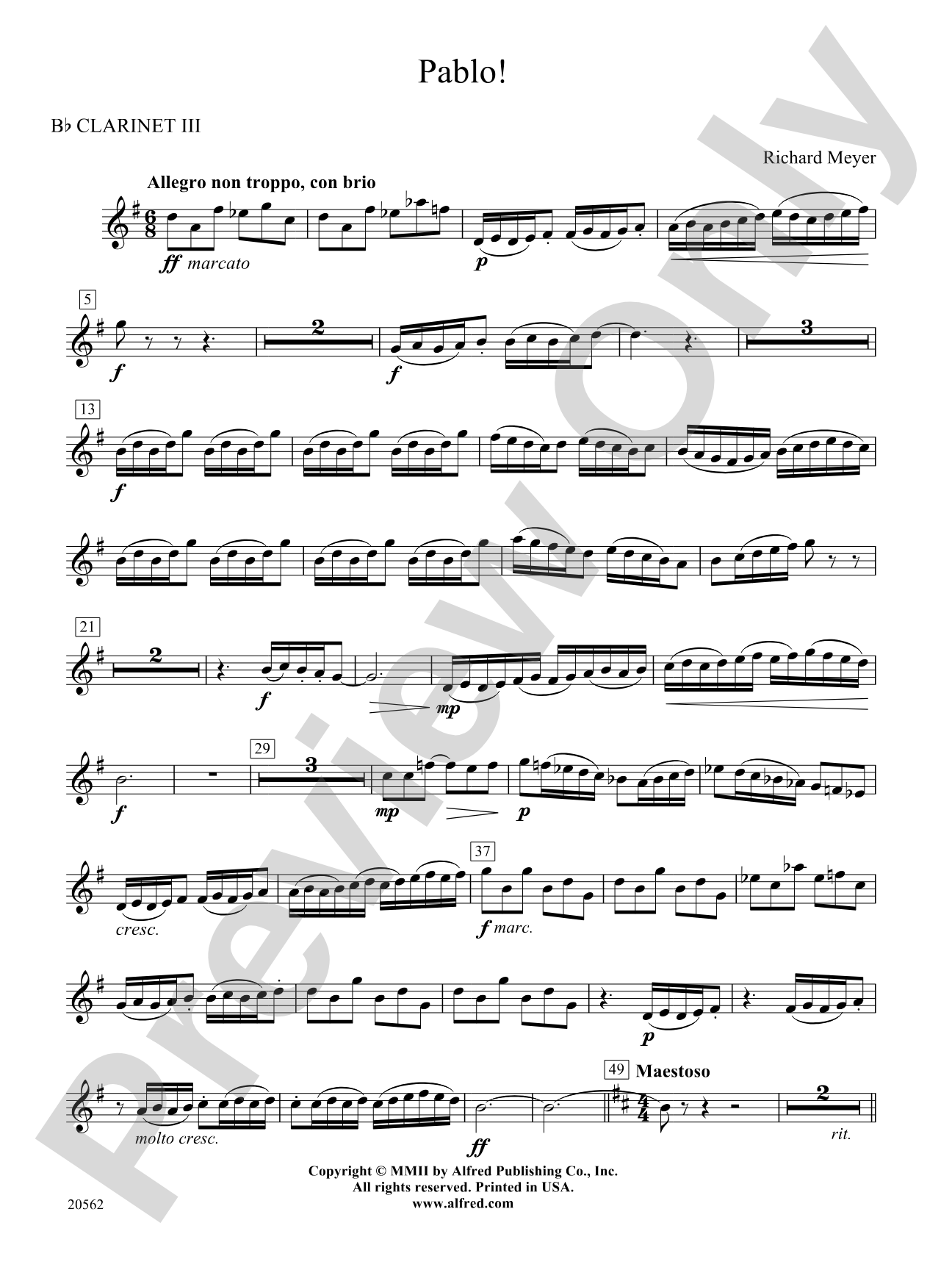 Pablo!: 3rd B-flat Clarinet