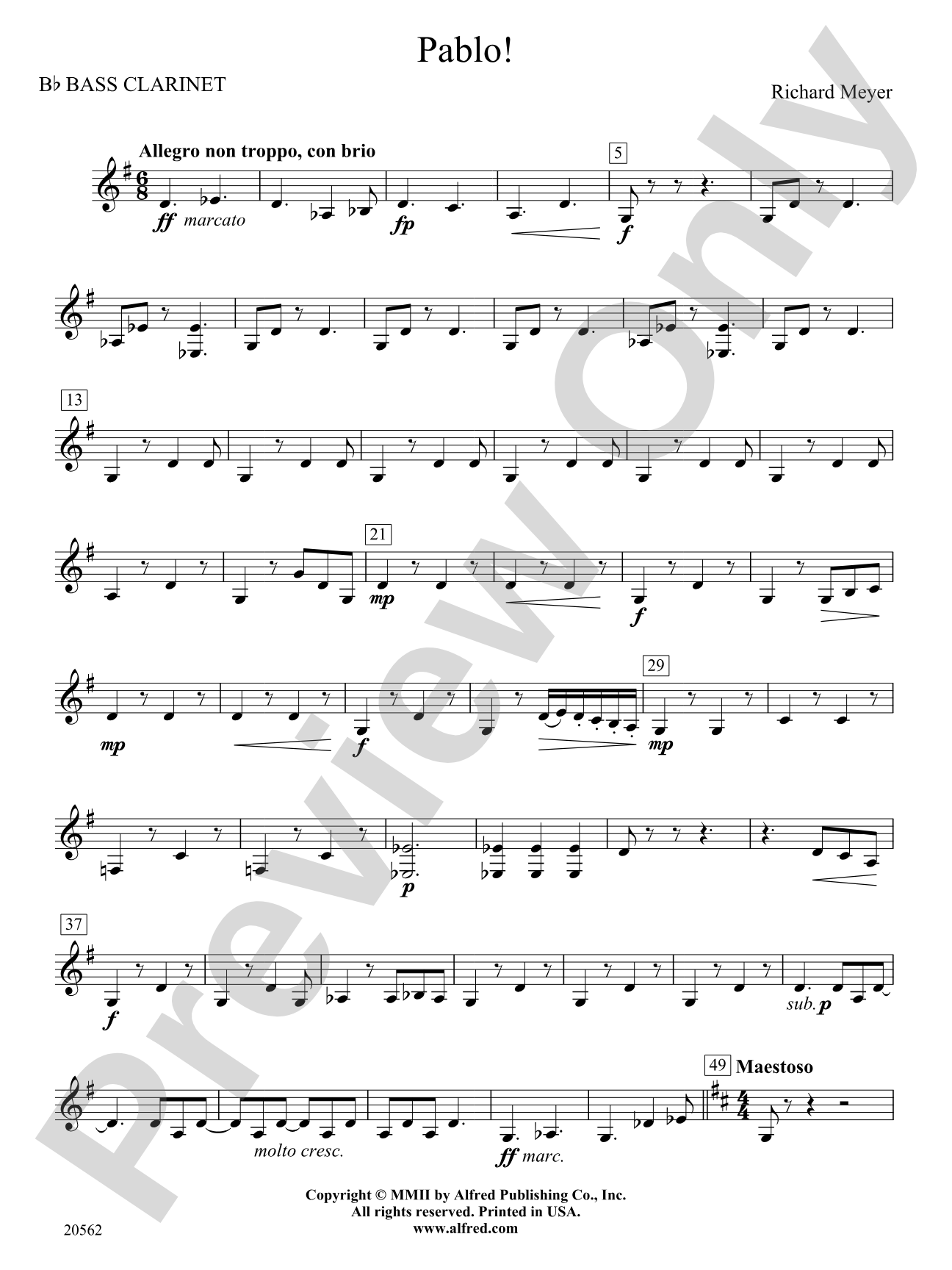 Pablo!: B-flat Bass Clarinet