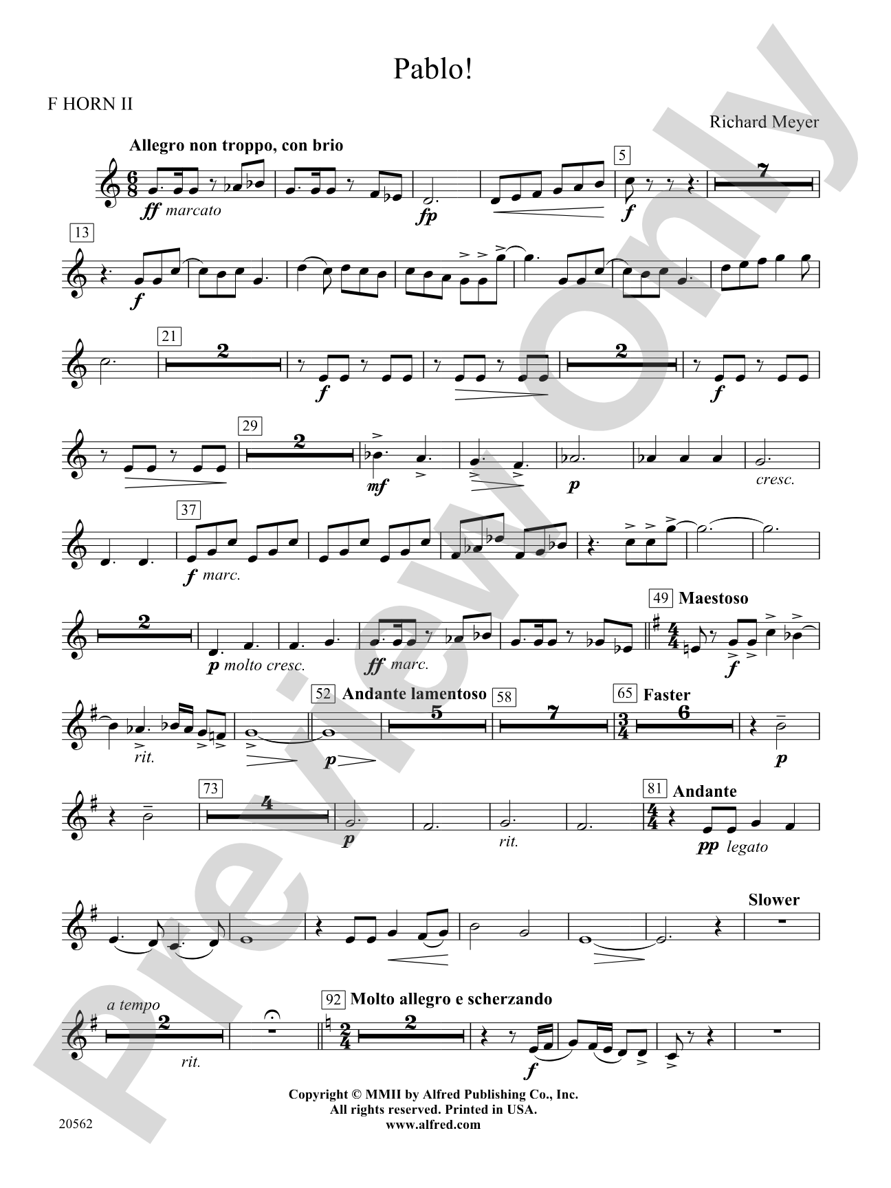 Pablo!: 2nd F Horn