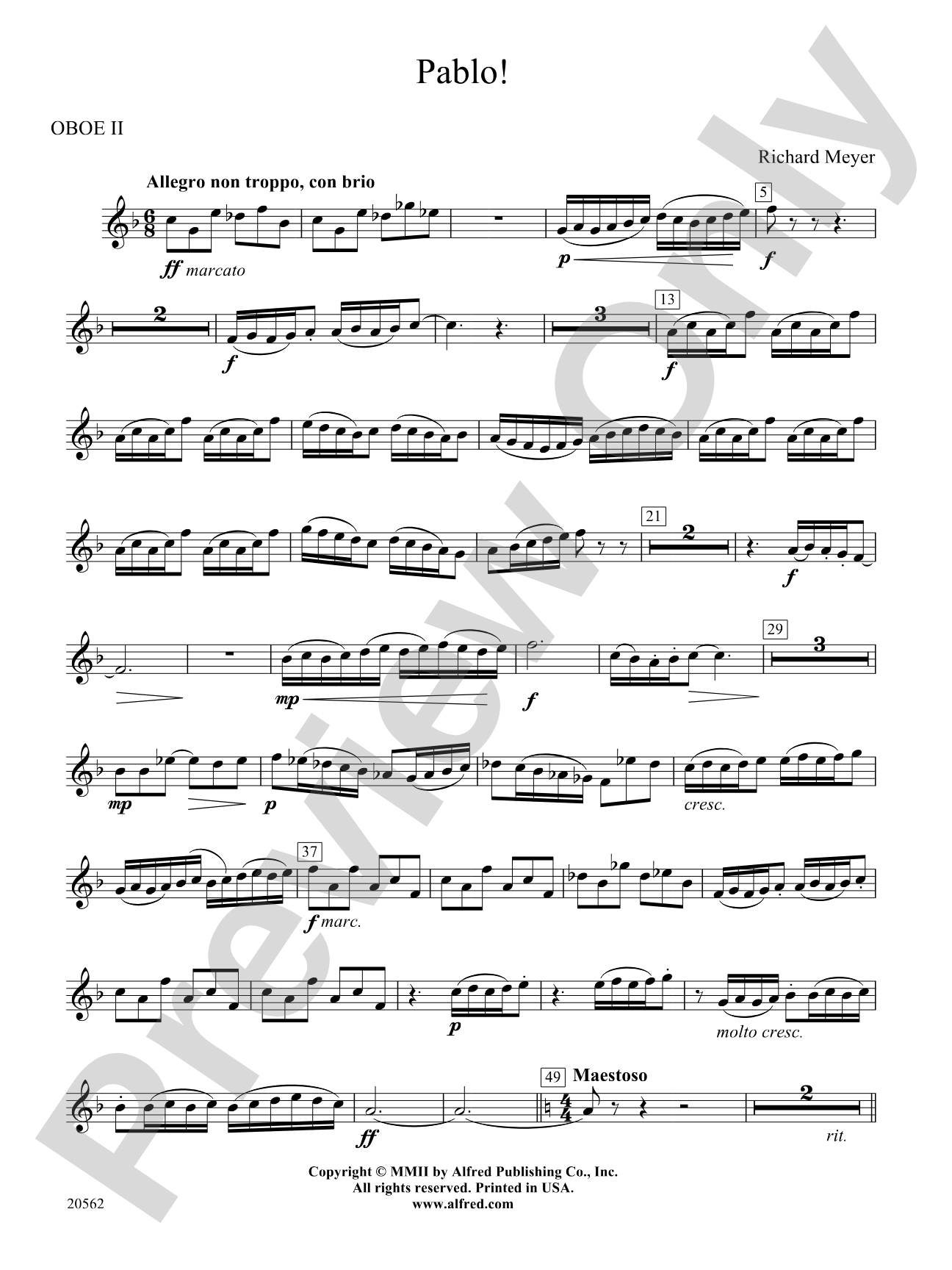 Pablo!: 2nd Oboe