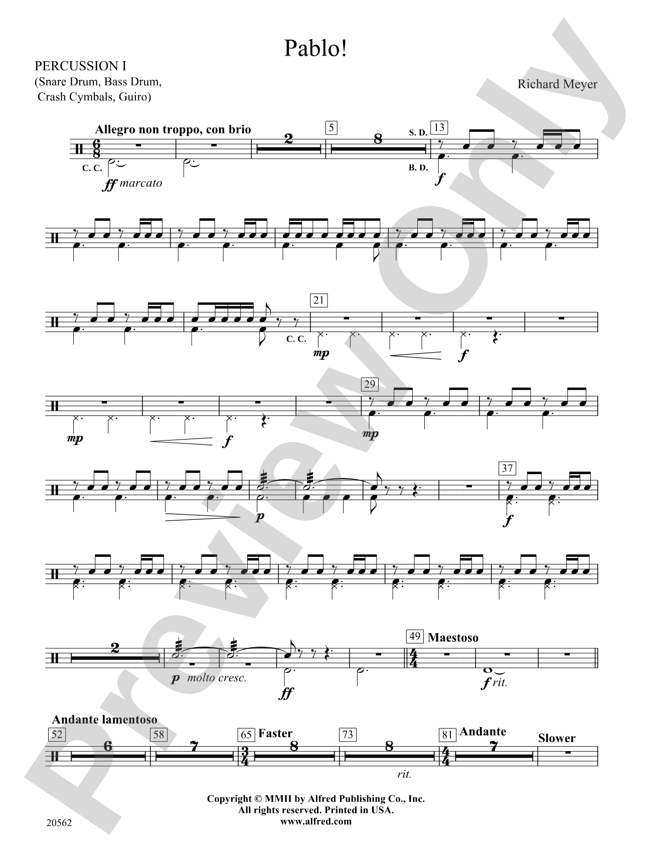 Pablo!: 1st Percussion