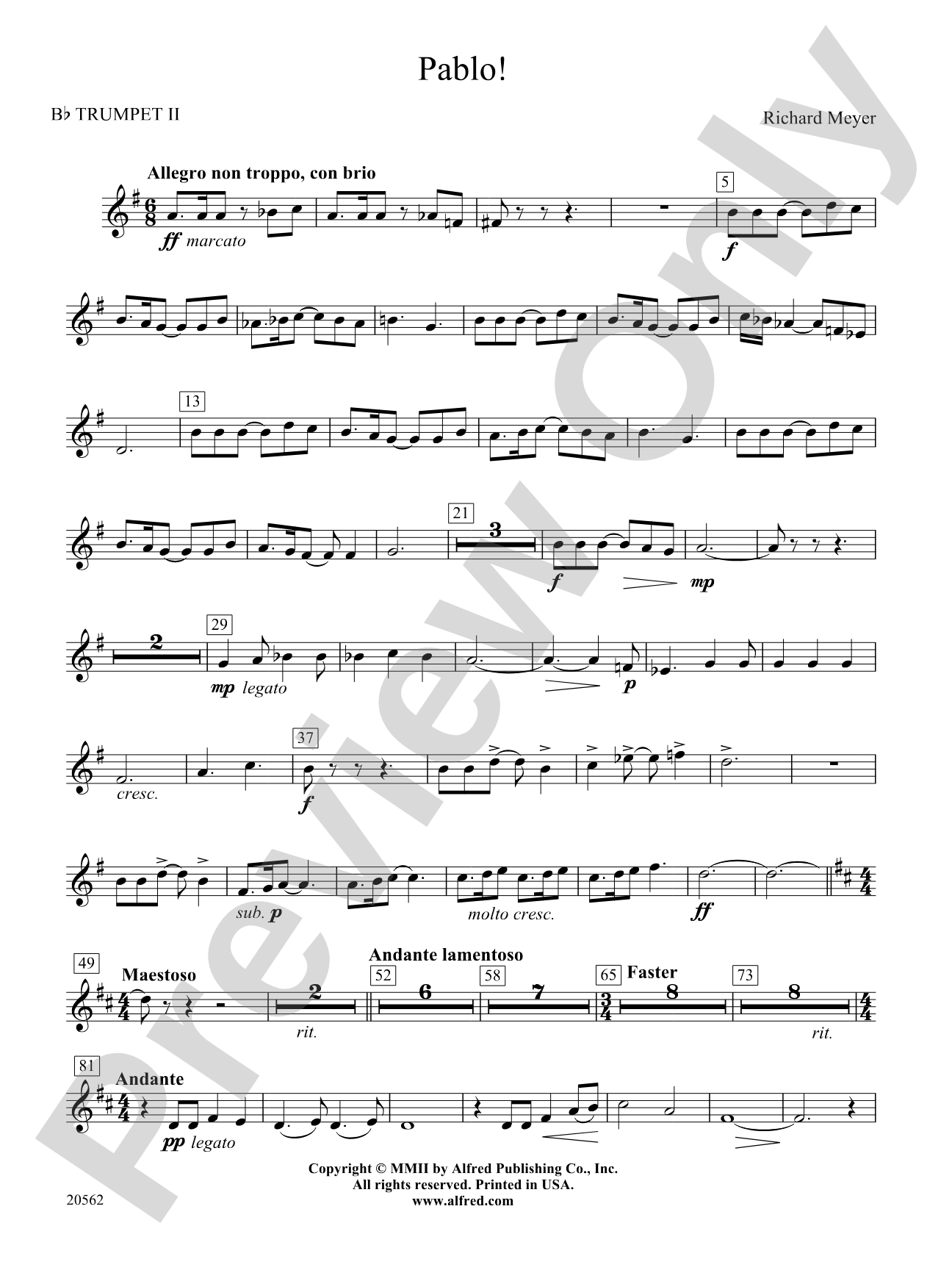 Pablo!: 2nd B-flat Trumpet