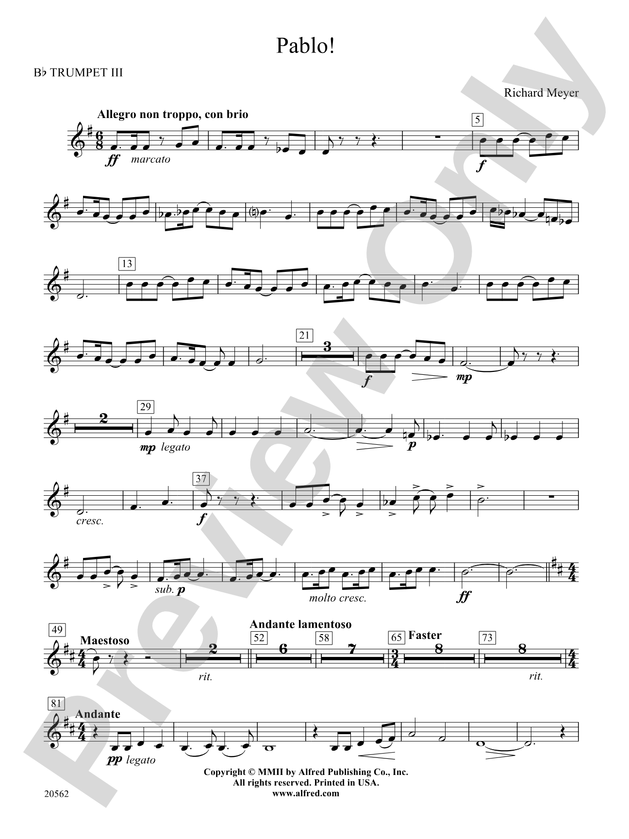 Pablo!: 3rd B-flat Trumpet