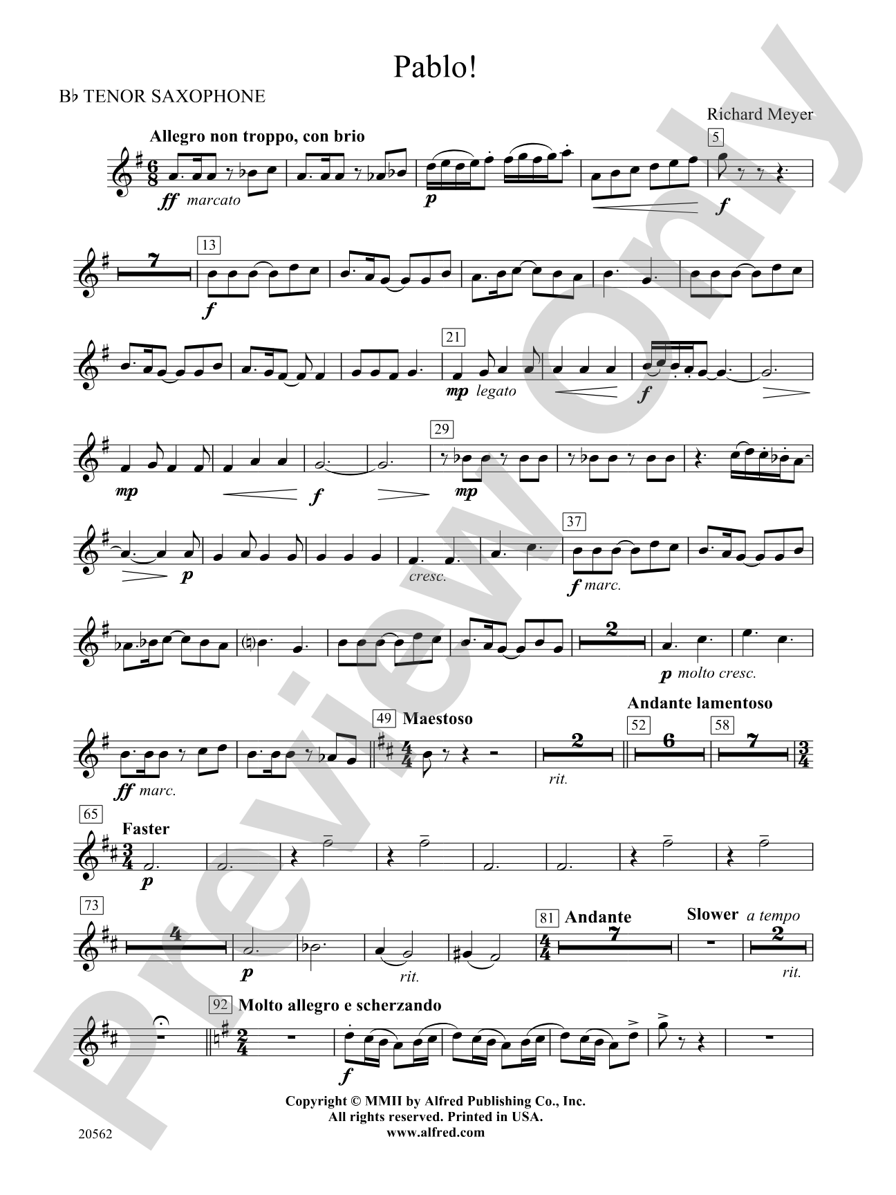 Pablo!: B-flat Tenor Saxophone