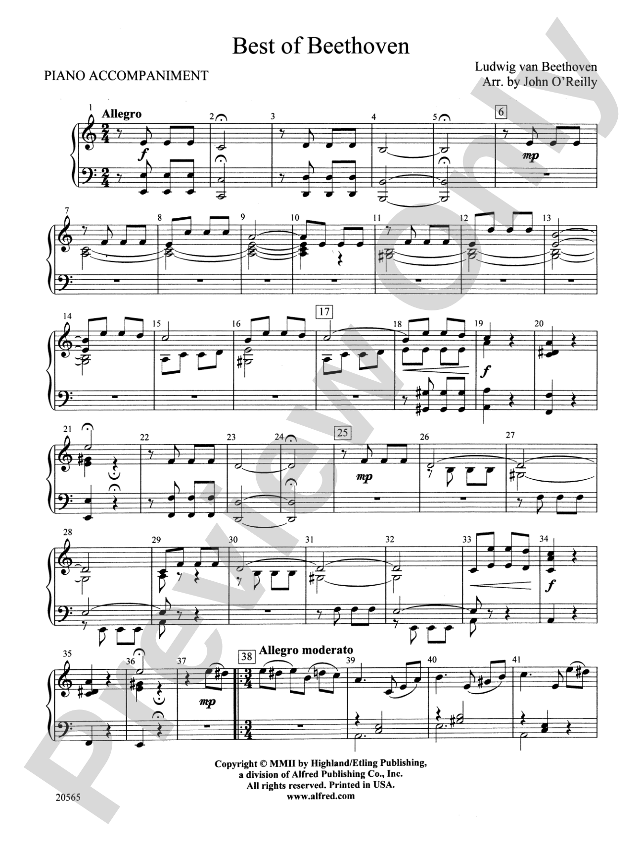 Best of Beethoven: Piano Accompaniment