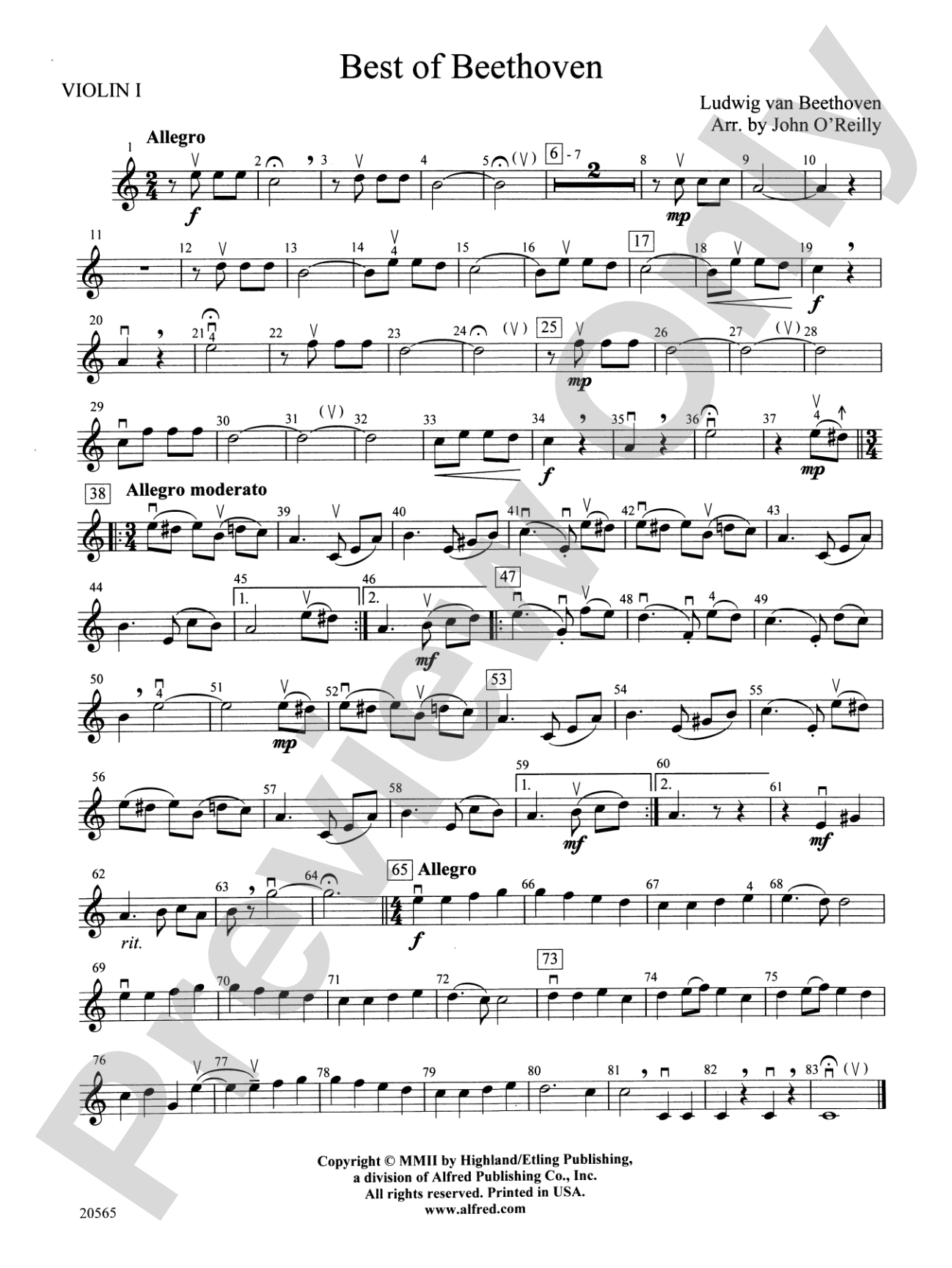 Best of Beethoven: 1st Violin