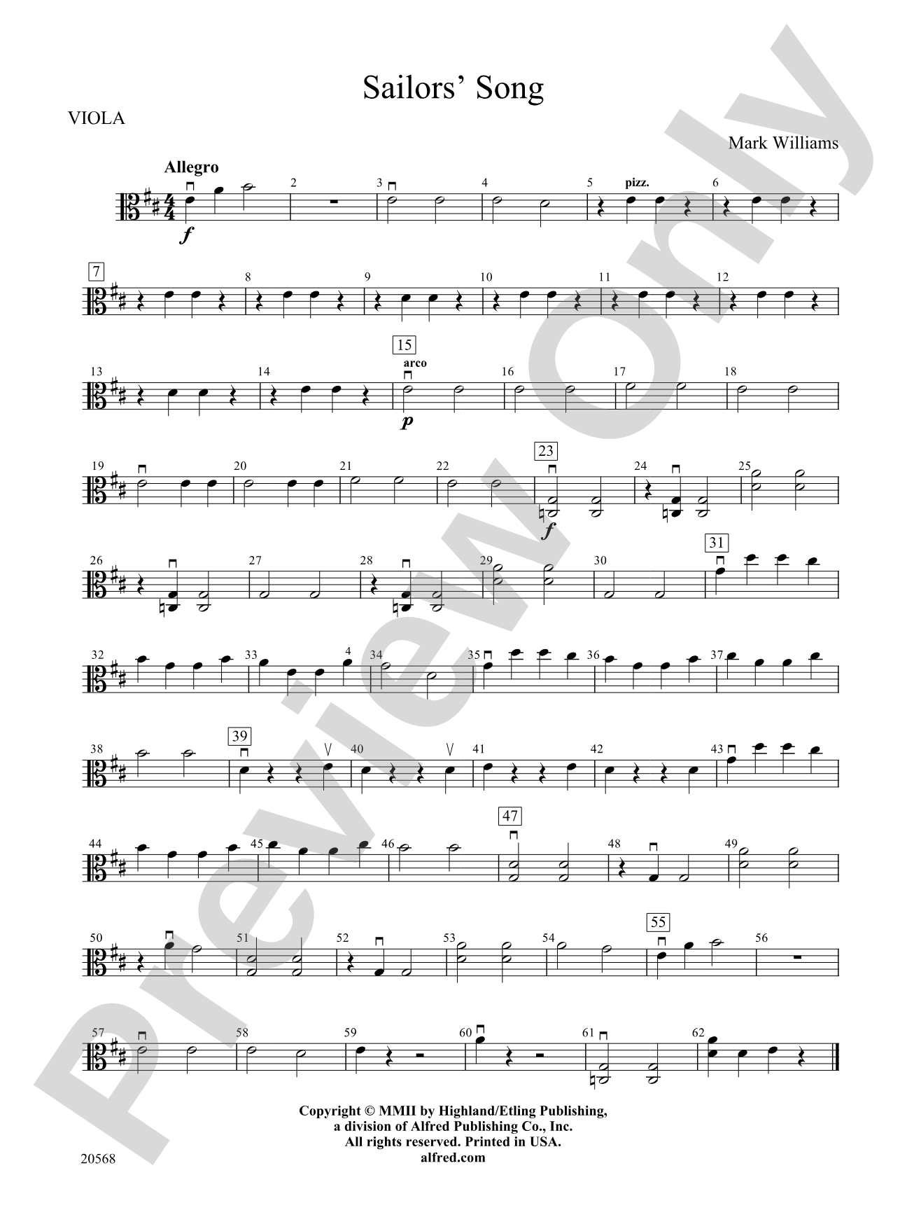 Sailor's Song: Viola