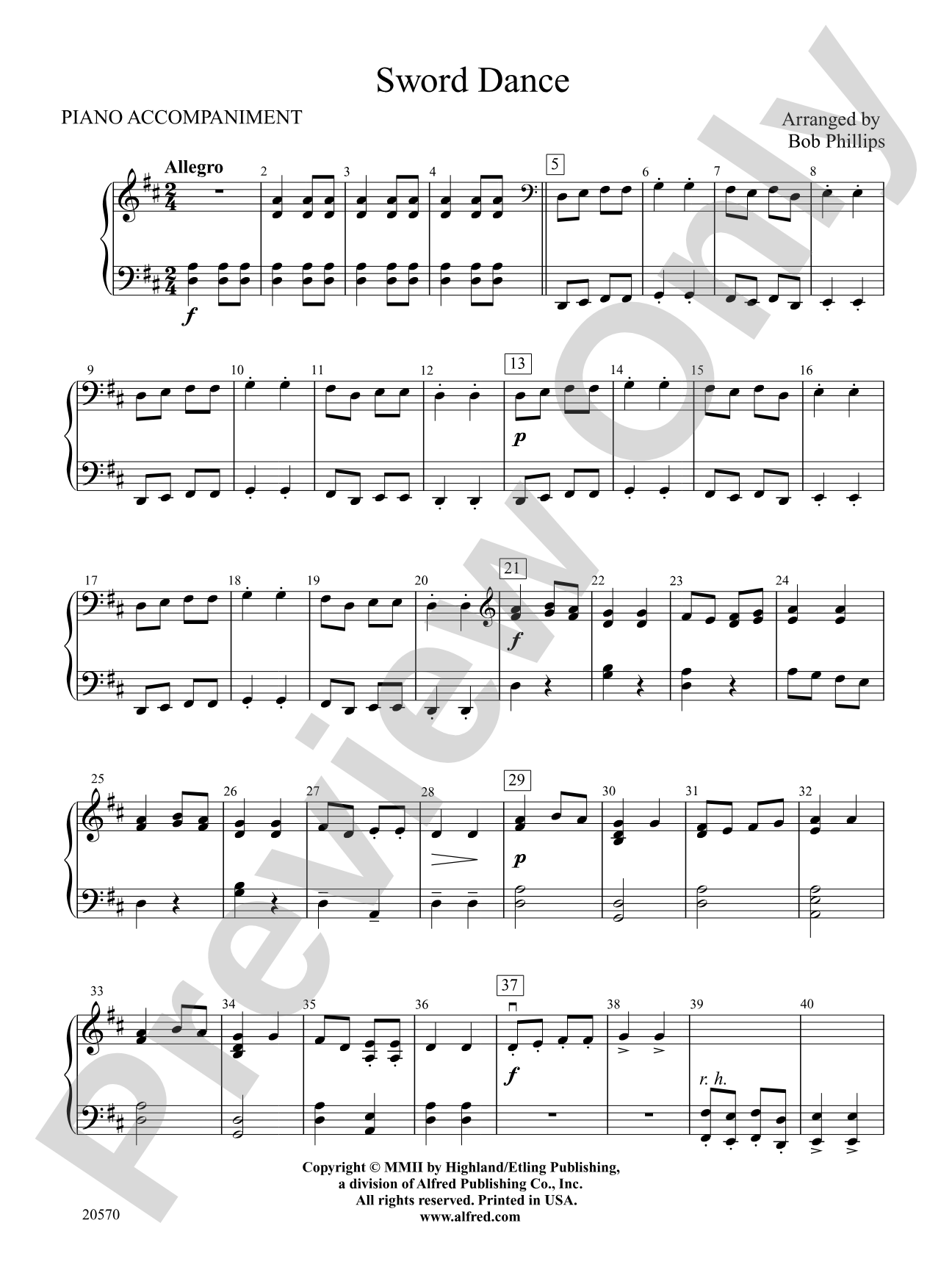 Sword Dance: Piano Accompaniment