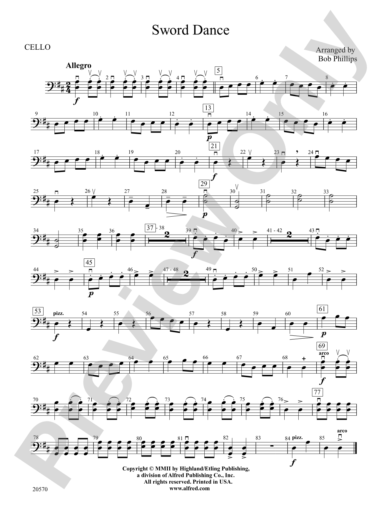 Sword Dance: Cello