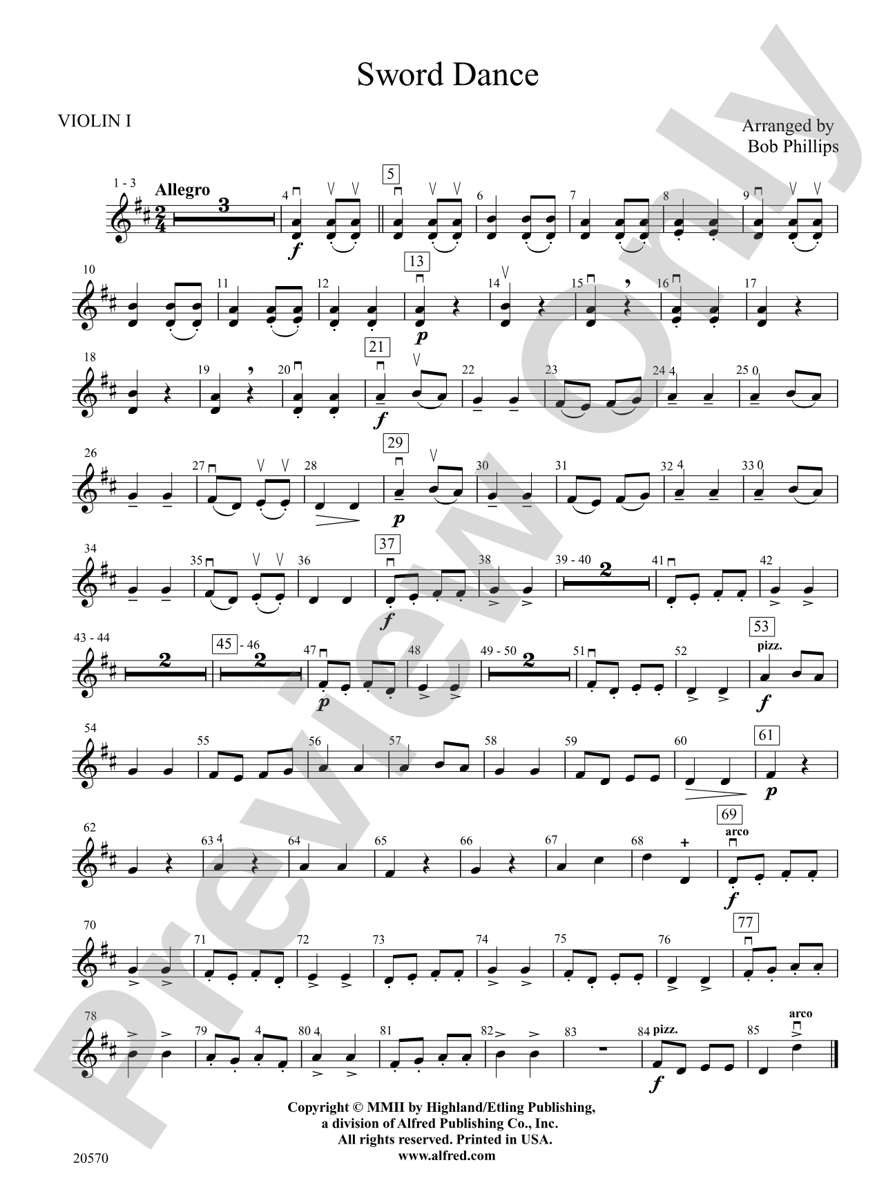 Sword Dance: 1st Violin