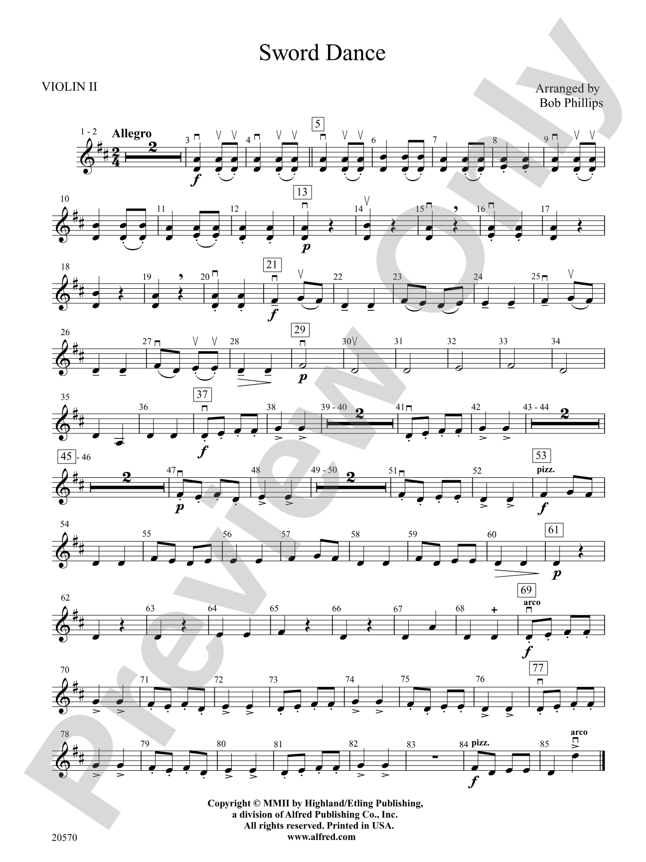 Sword Dance: 2nd Violin