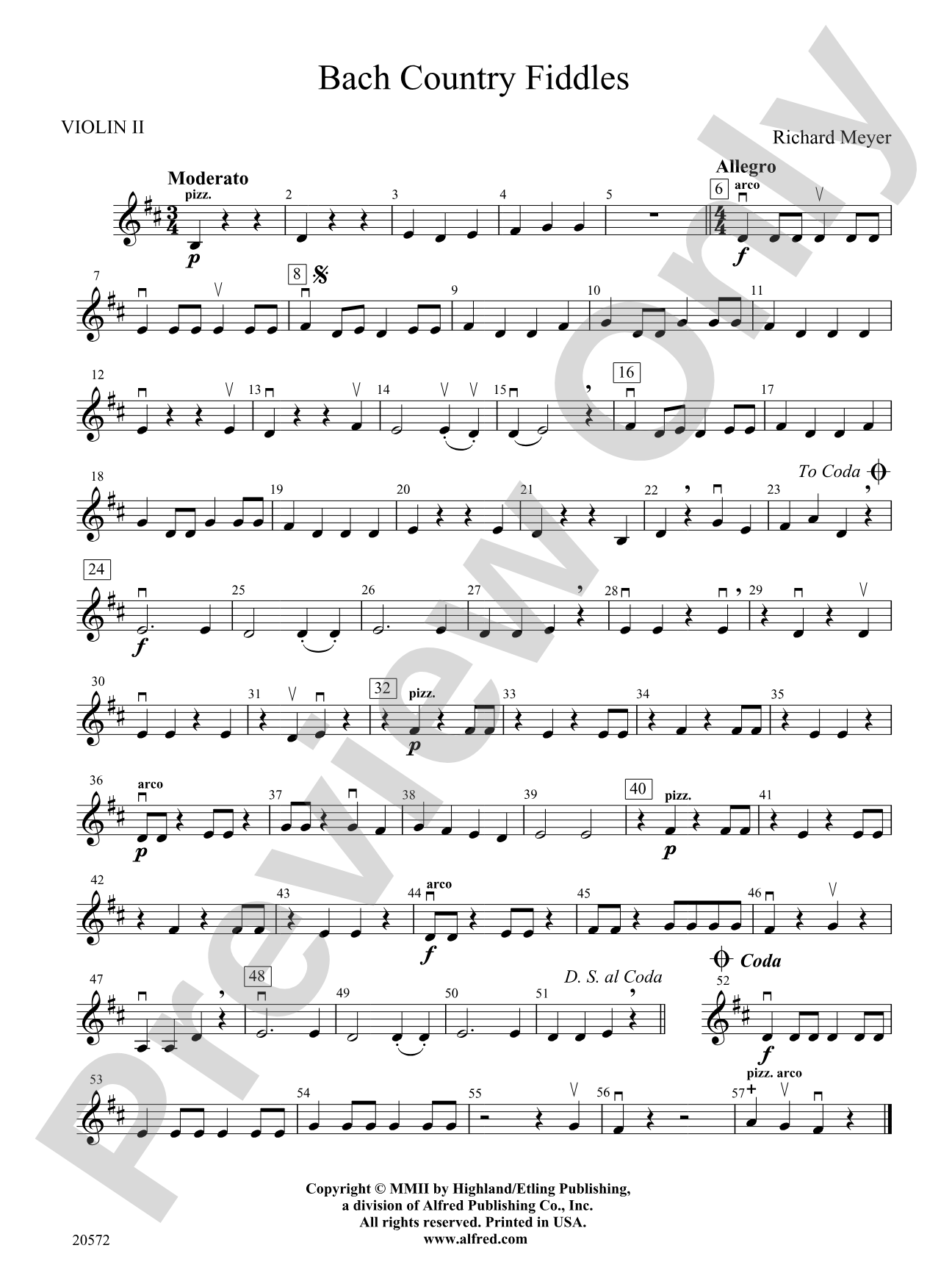 Bach Country Fiddles: 2nd Violin