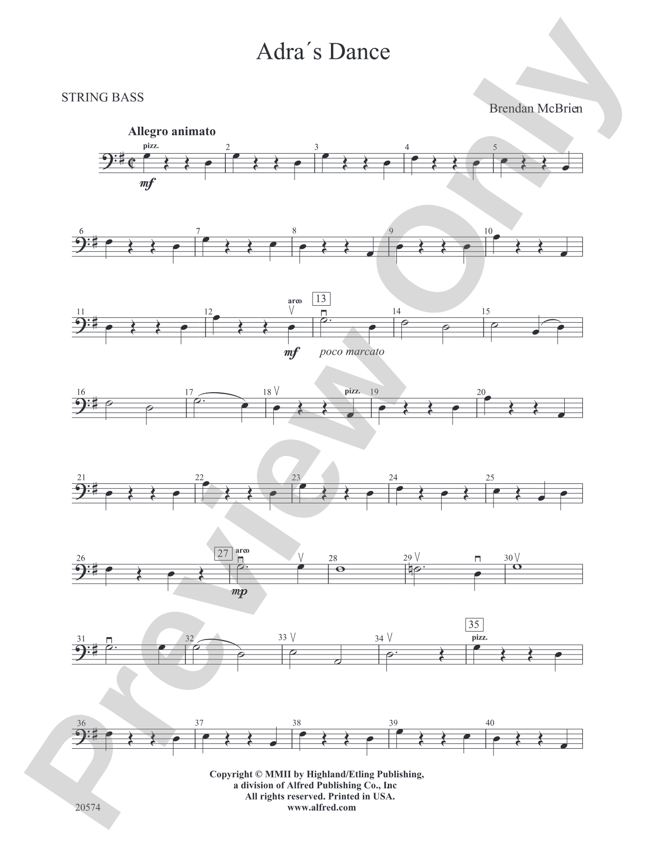 Adra's Dance: String Bass