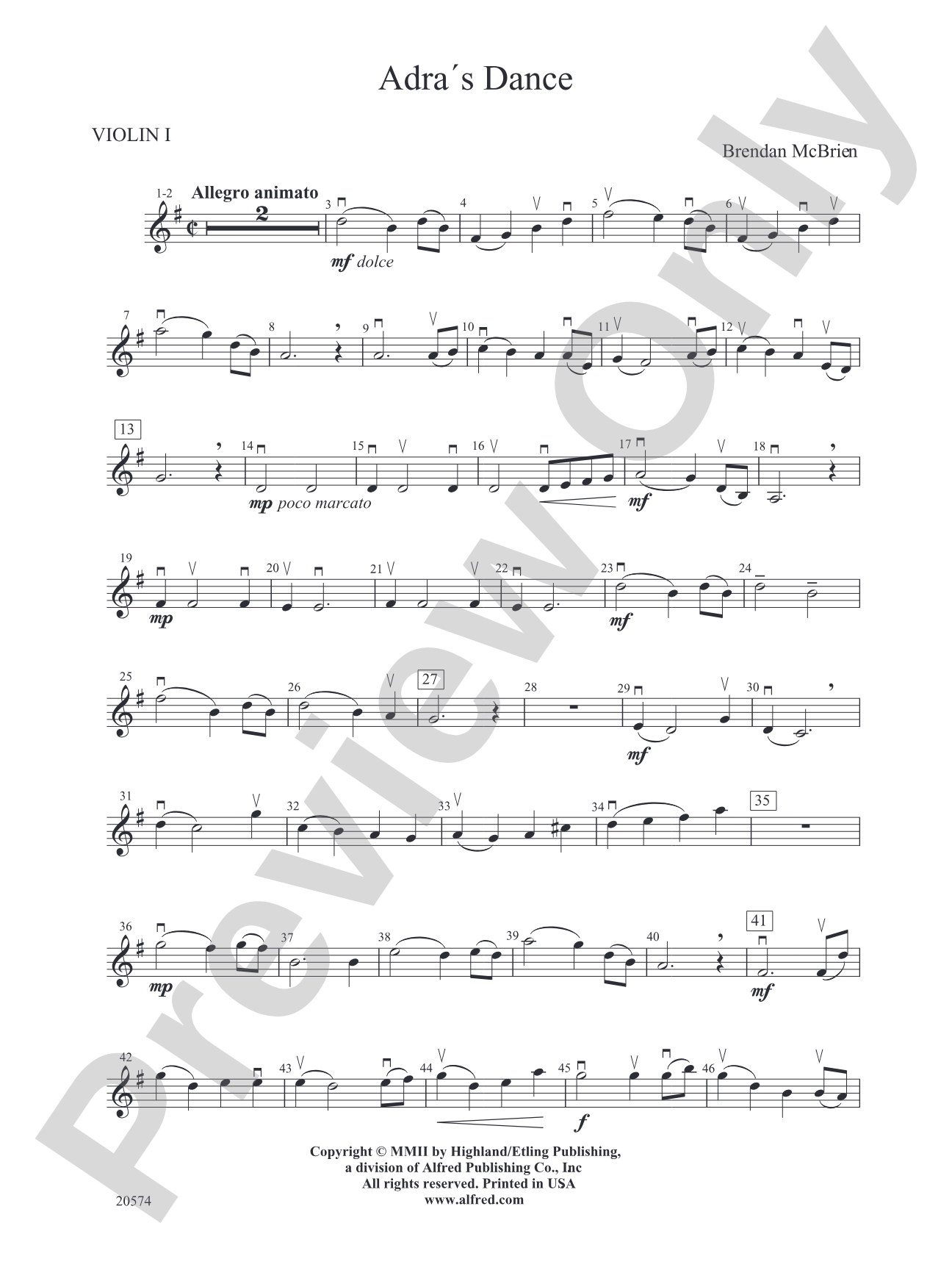 Adra's Dance: 1st Violin