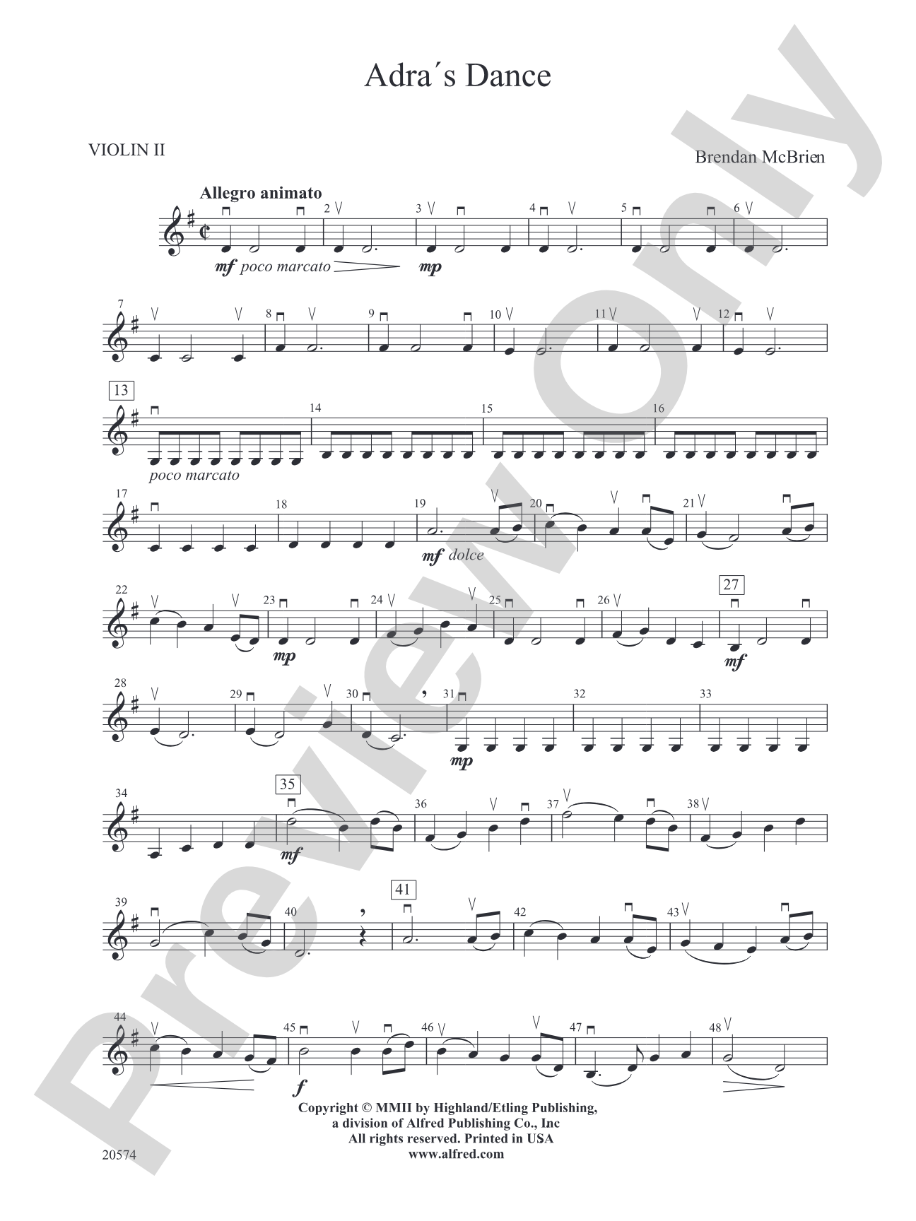 Adra's Dance: 2nd Violin