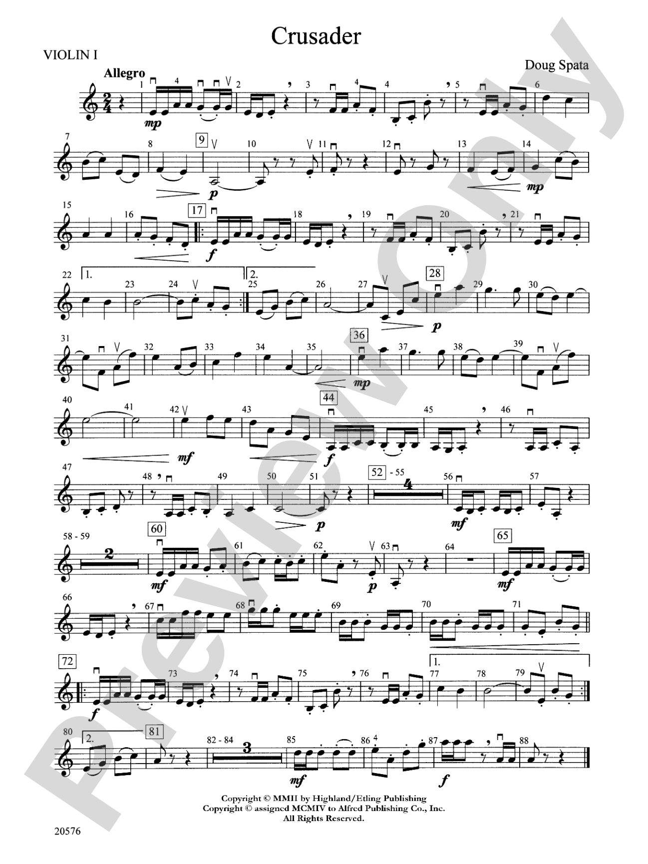 Crusader: 1st Violin