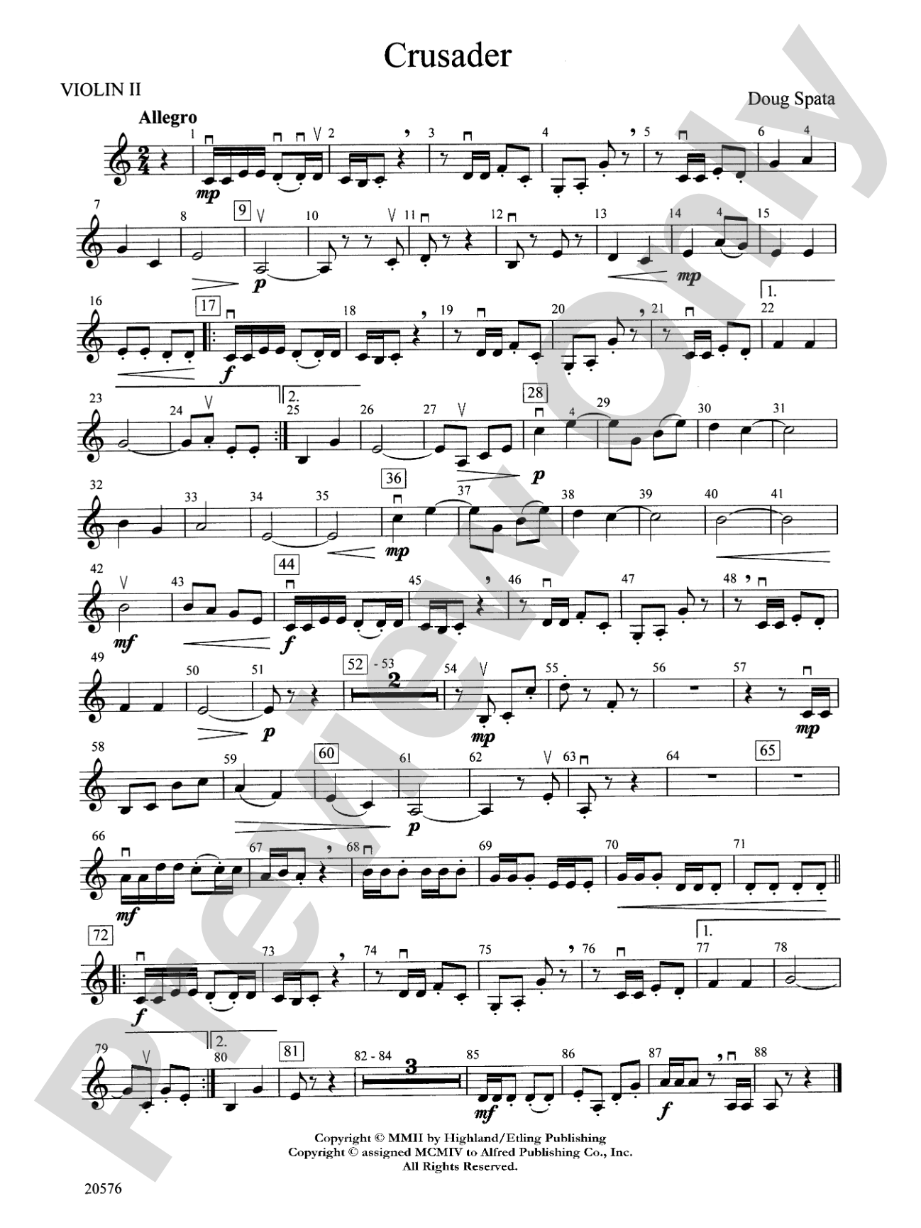 Crusader: 2nd Violin
