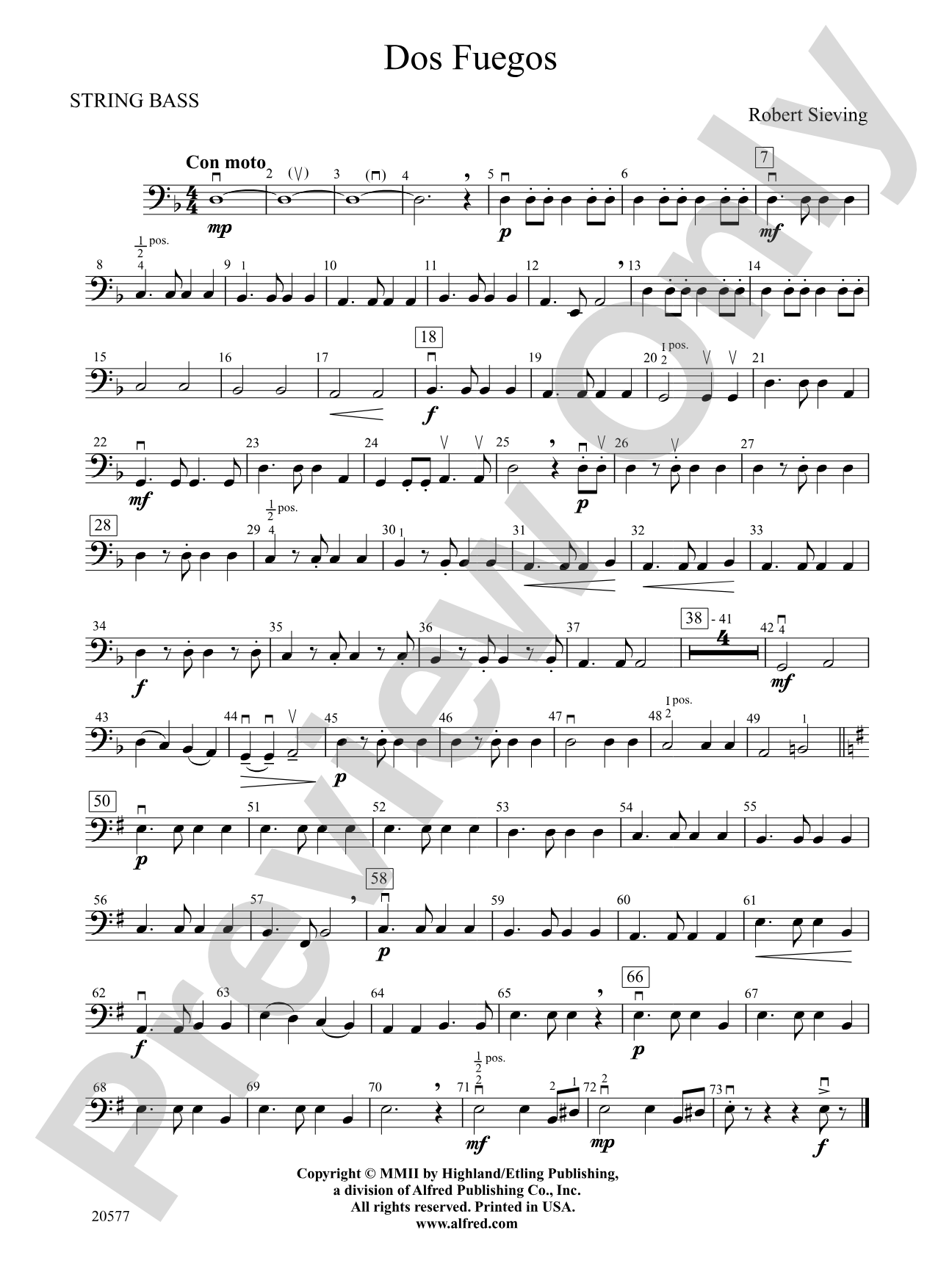 Dos Fuegos: String Bass