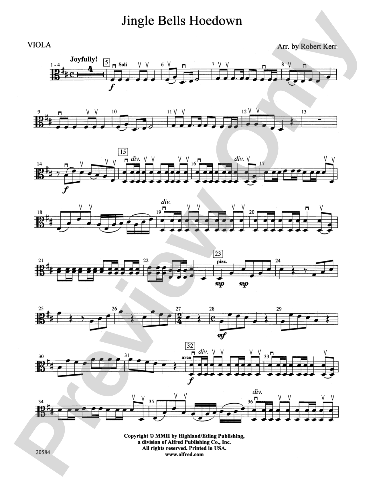 Jingle Bells Hoedown: Viola