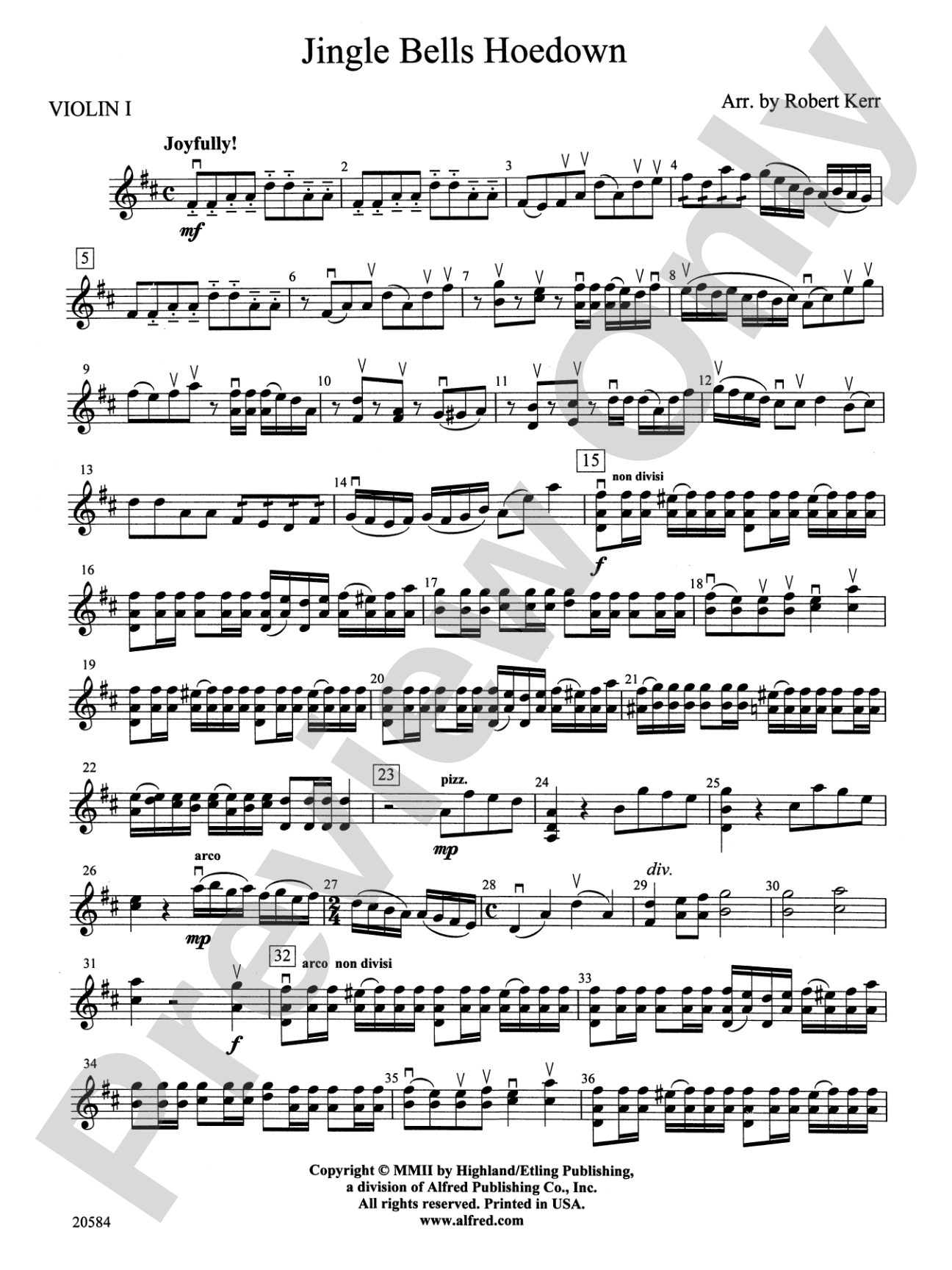 Jingle Bells Hoedown: 1st Violin