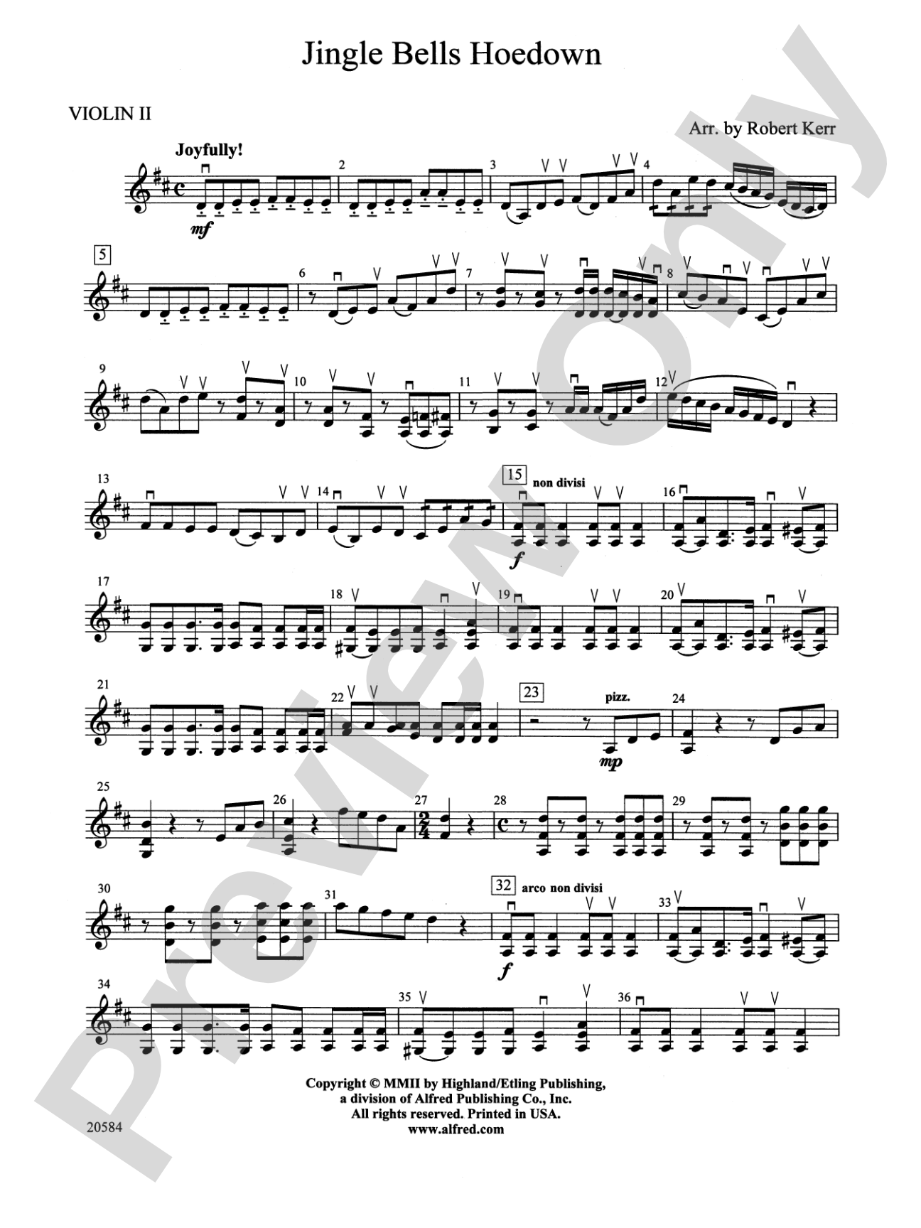 Jingle Bells Hoedown: 2nd Violin