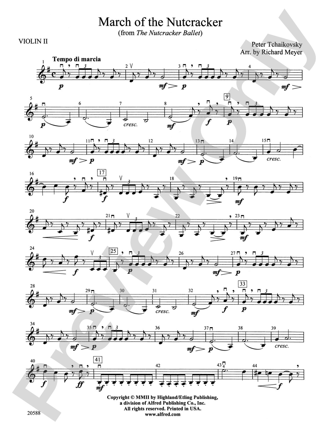March of the Nutcracker (from The Nutcracker Ballet): 2nd Violin