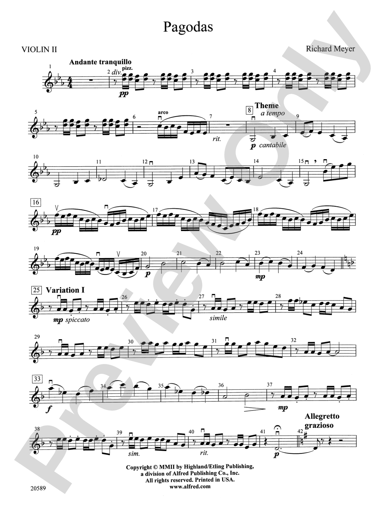 Pagodas: 2nd Violin