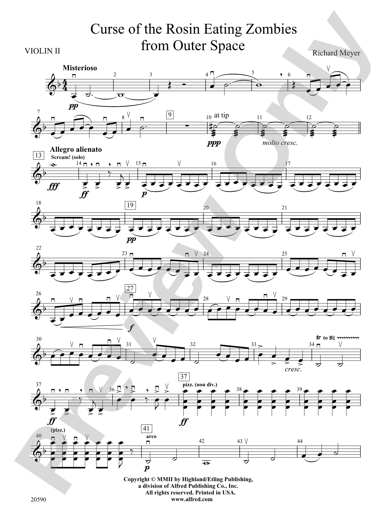 Curse of the Rosin Eating Zombies from Outer Space: 2nd Violin