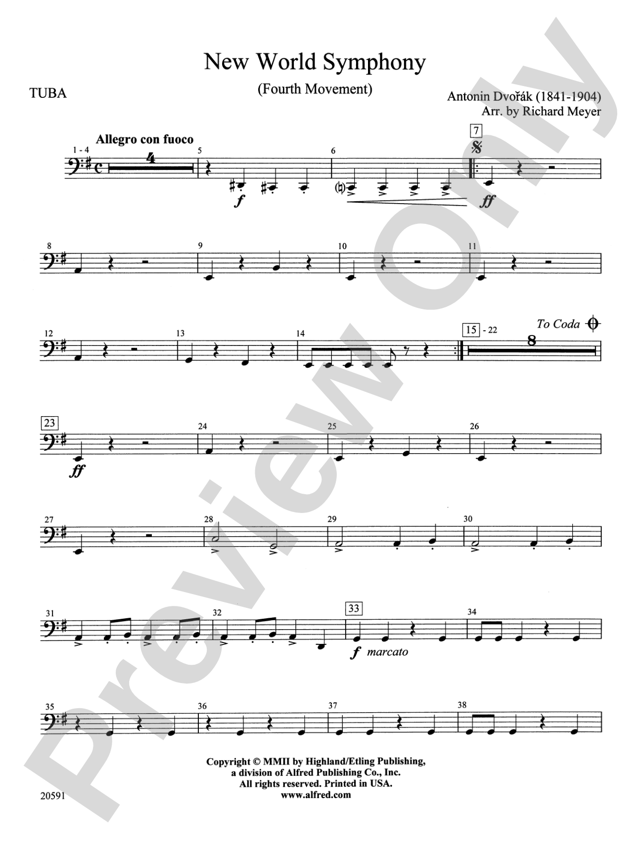 New World Symphony (Fourth Movement): Tuba