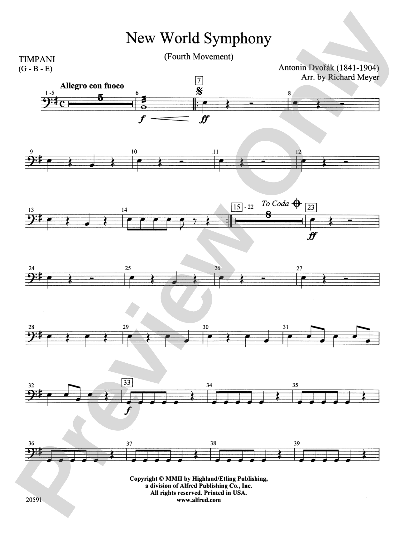 New World Symphony (Fourth Movement): Timpani