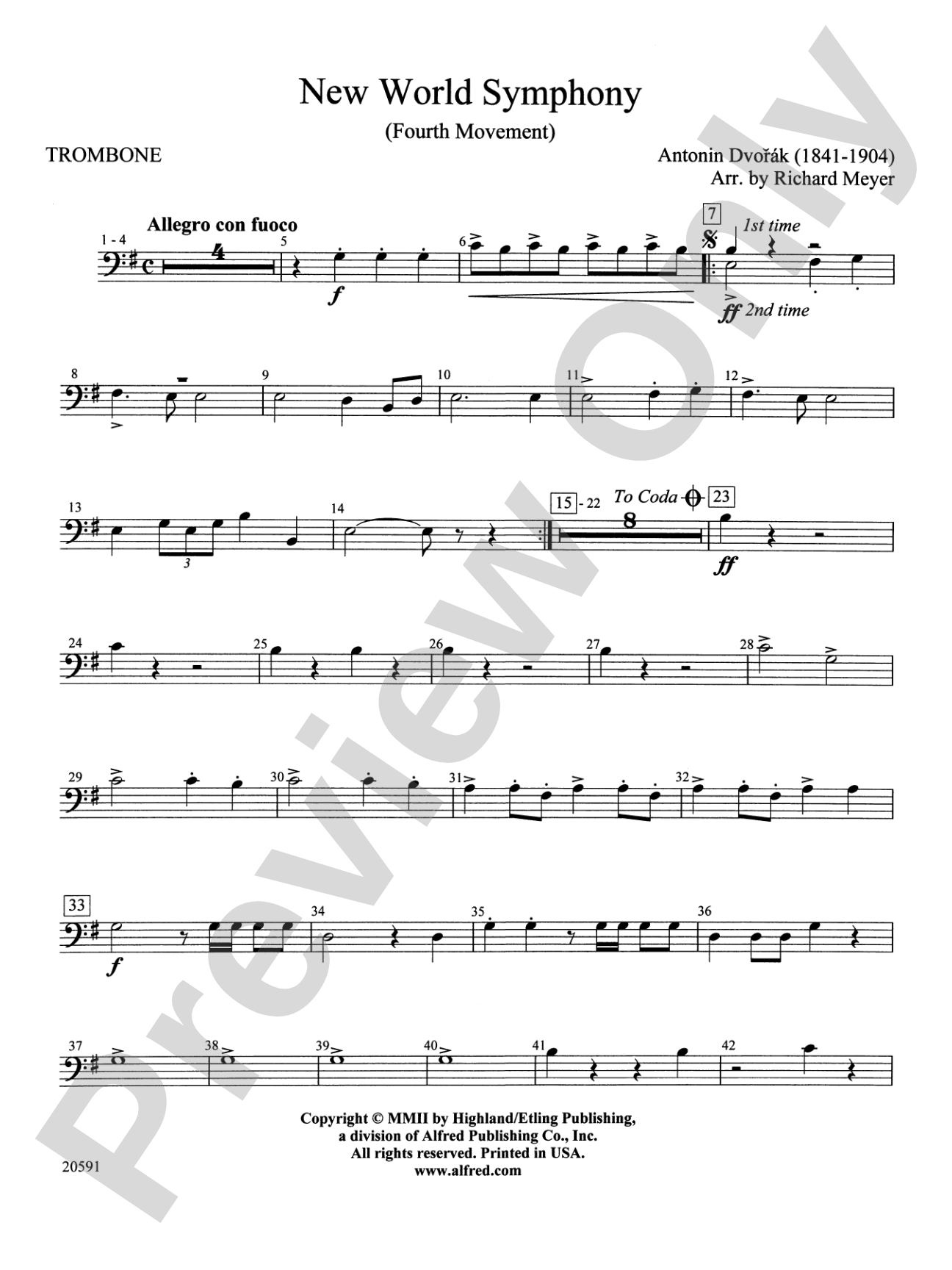 New World Symphony (Fourth Movement): 1st Trombone