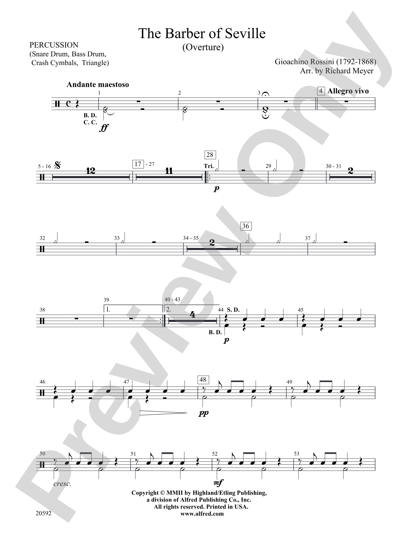 The Barber of Seville (Overture): 1st Percussion
