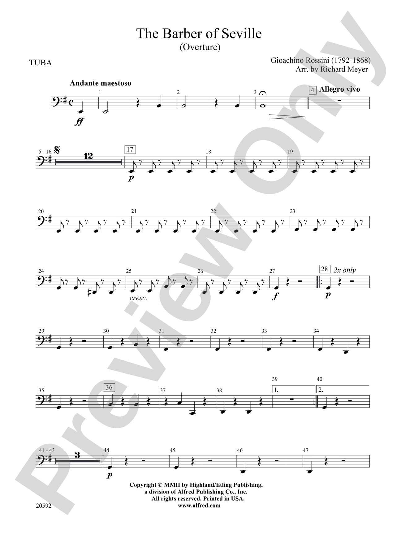The Barber of Seville (Overture): Tuba