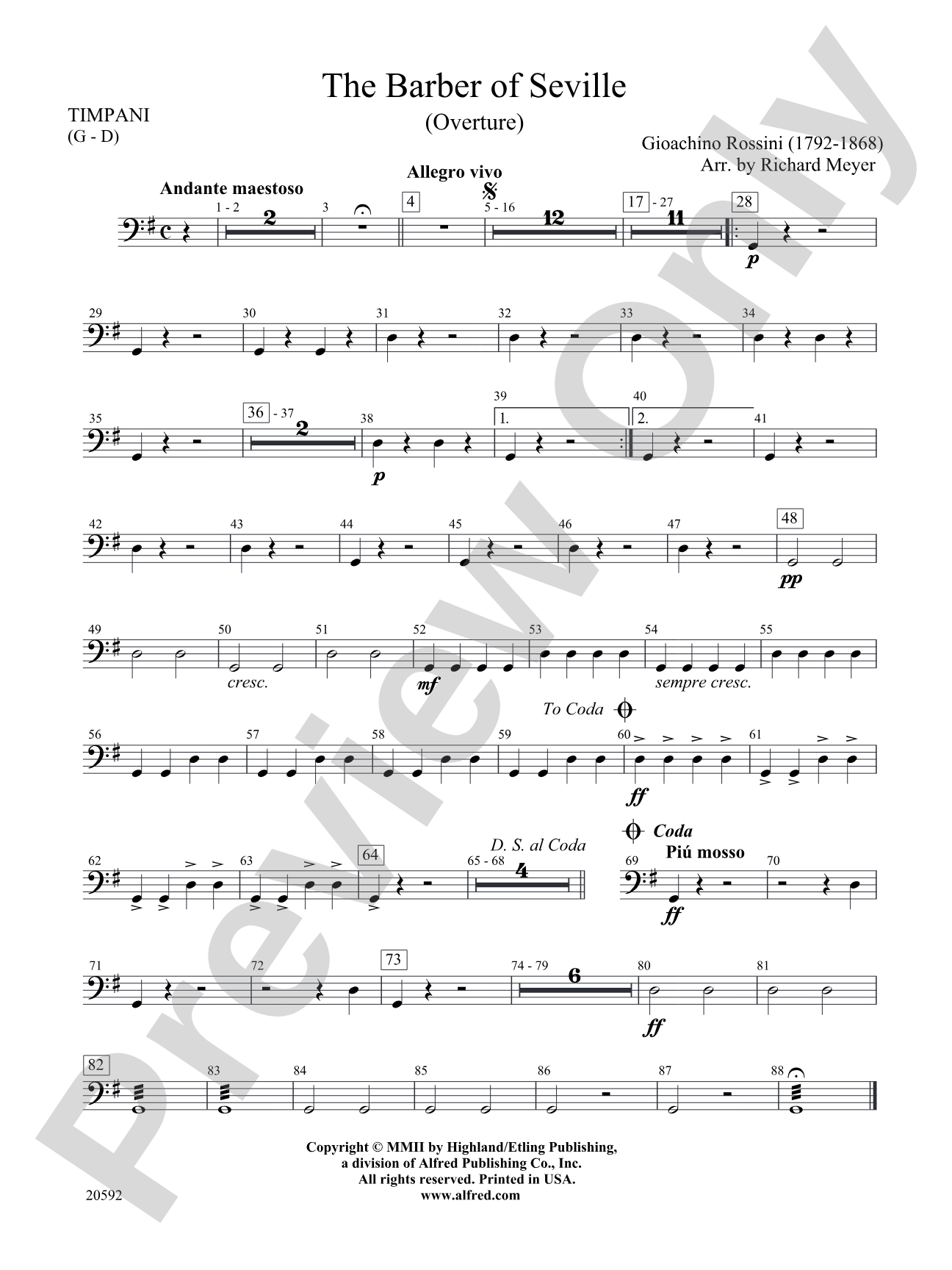 The Barber of Seville (Overture): Timpani