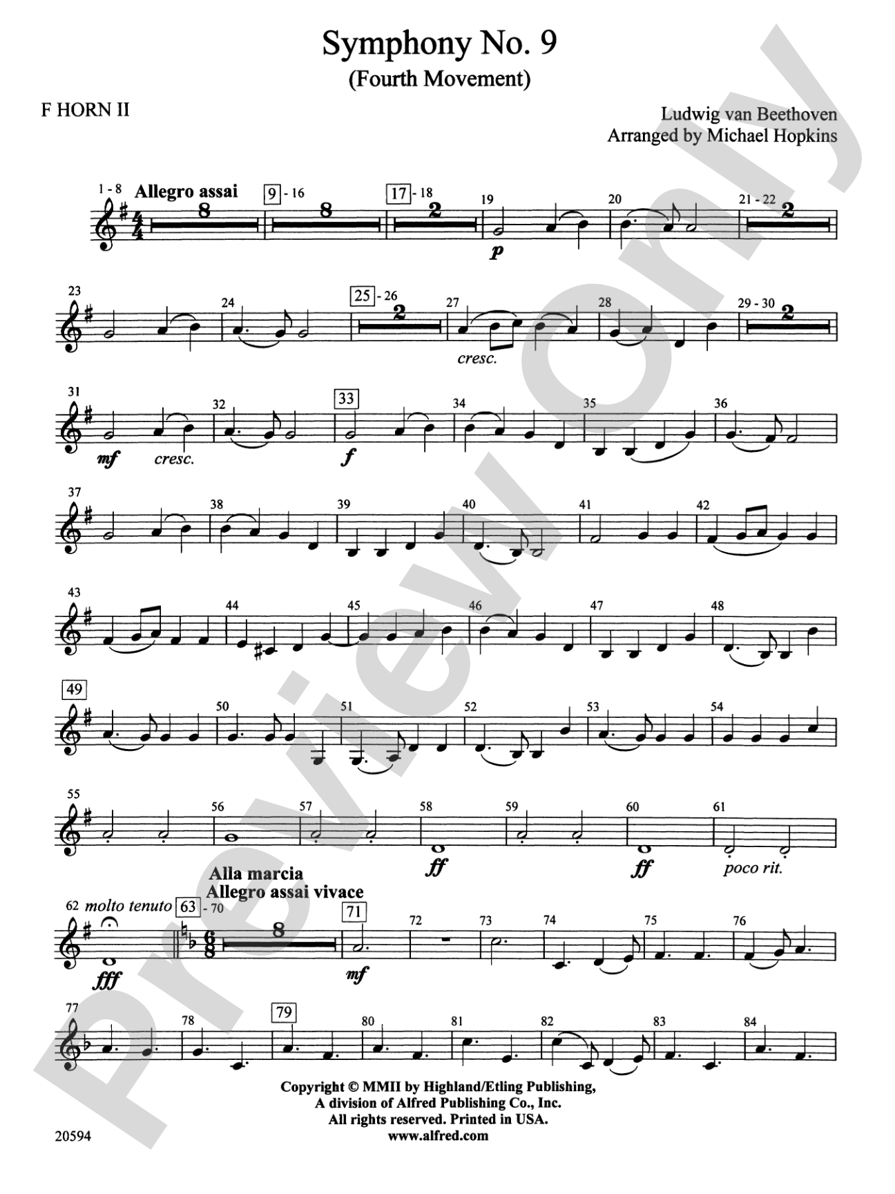 Symphony No. 9 (Fourth Movement): 2nd F Horn
