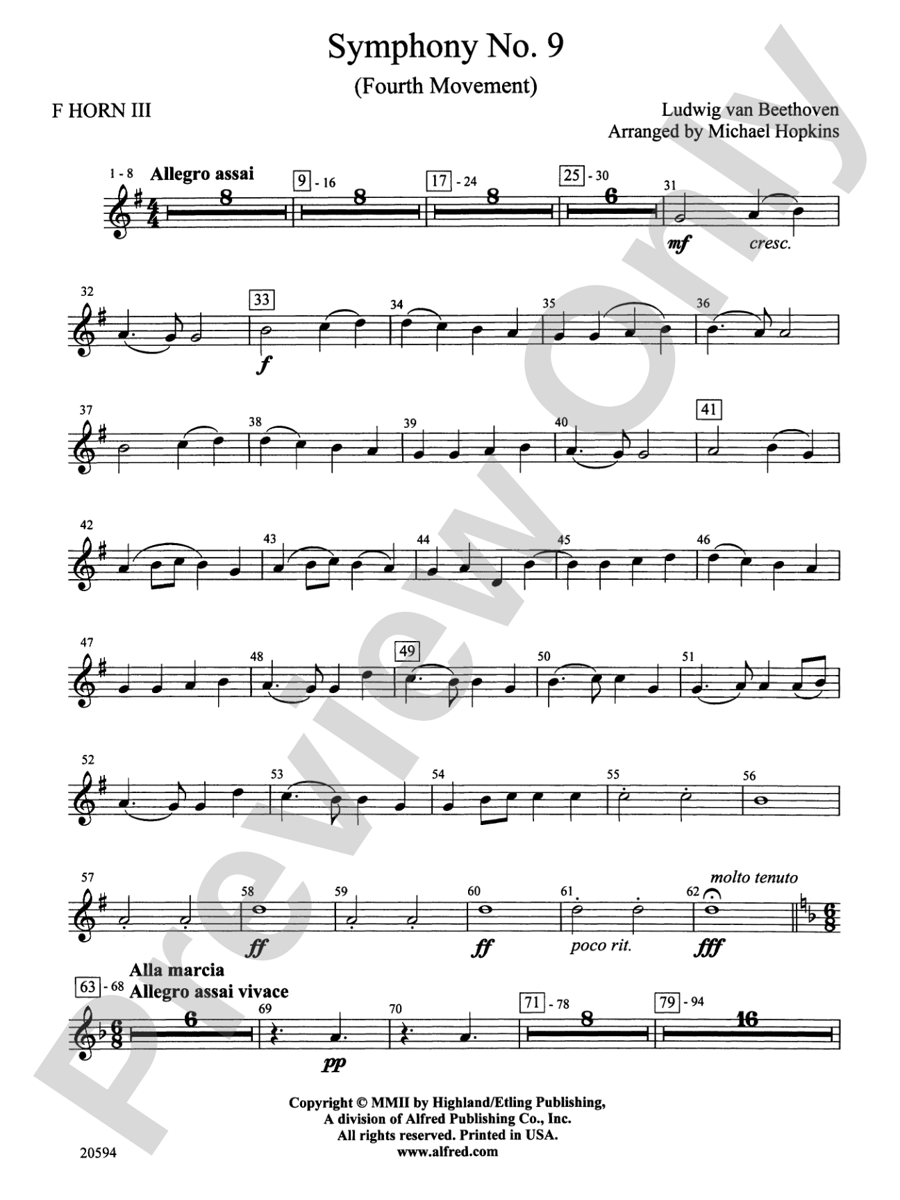 Symphony No. 9 (Fourth Movement): 3rd F Horn